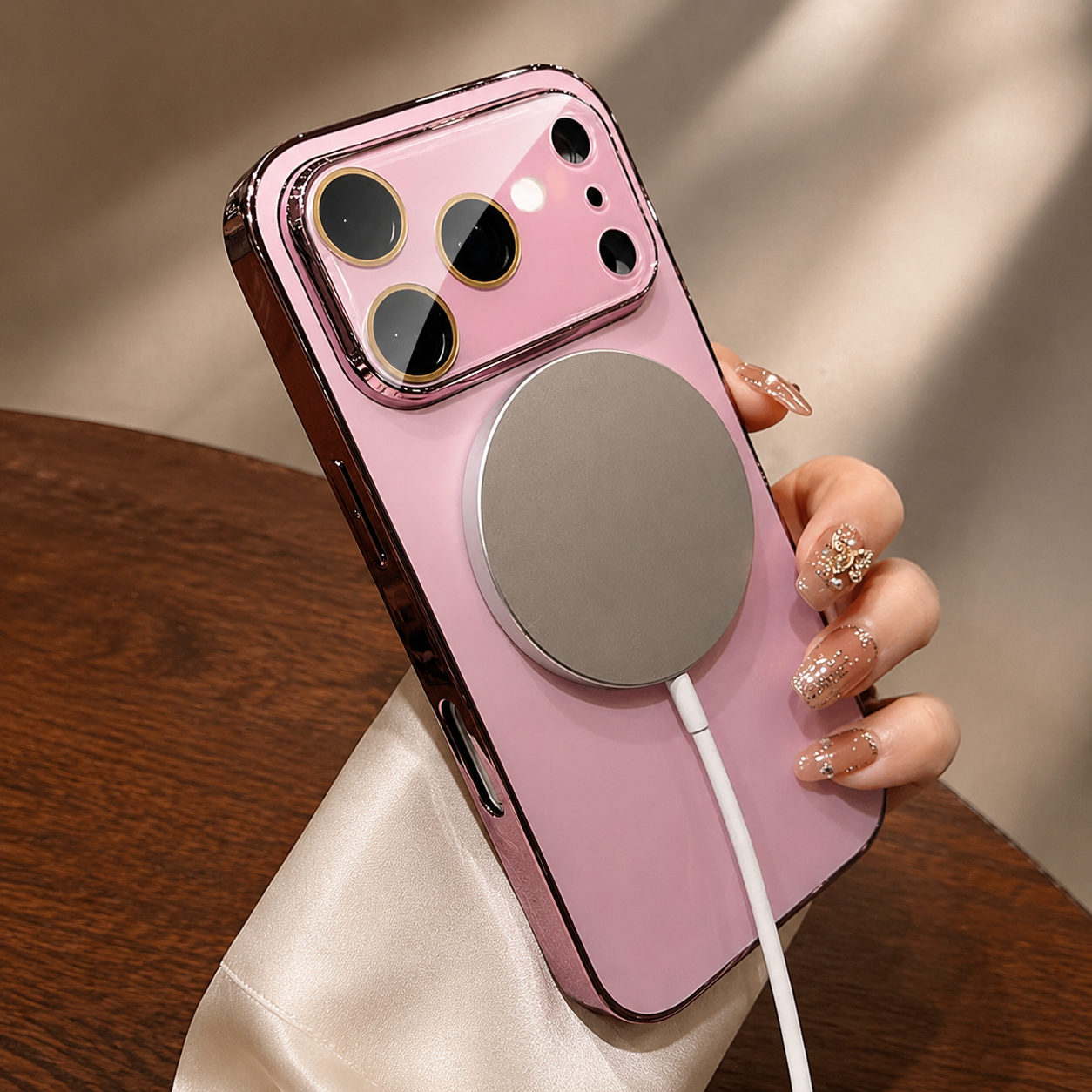 Premium Luxury iPhone Case MagSafe Compatible Hard PC Cover Tempered Glass Camera Protection Shockproof Anti Fingerprint Color Collision Durable Design
