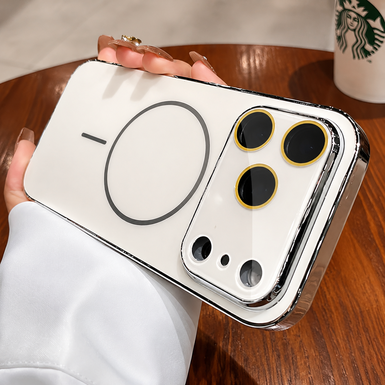 Premium Luxury iPhone Case MagSafe Compatible Hard PC Cover Tempered Glass Camera Protection Shockproof Anti Fingerprint Color Collision Durable Design
