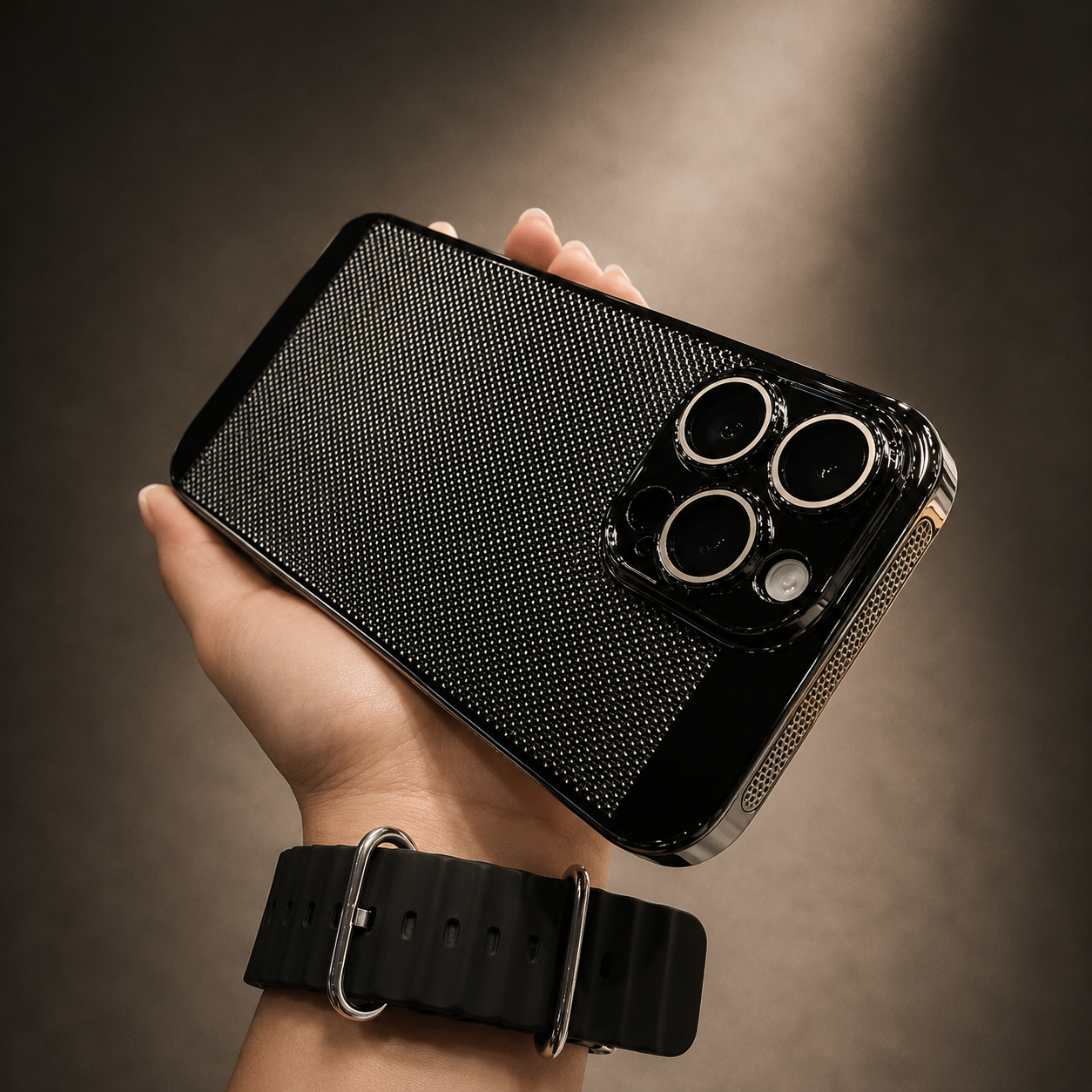 Premium Luxury iPhone Case MagSafe Compatible Honeycomb Texture Heat Dissipation Cover Shockproof Camera Lens Protection Slim Protective Design Finish