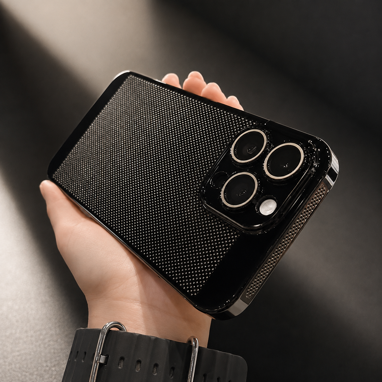 Premium Luxury iPhone Case MagSafe Compatible Honeycomb Texture Heat Dissipation Cover Shockproof Camera Lens Protection Slim Protective Design Finish