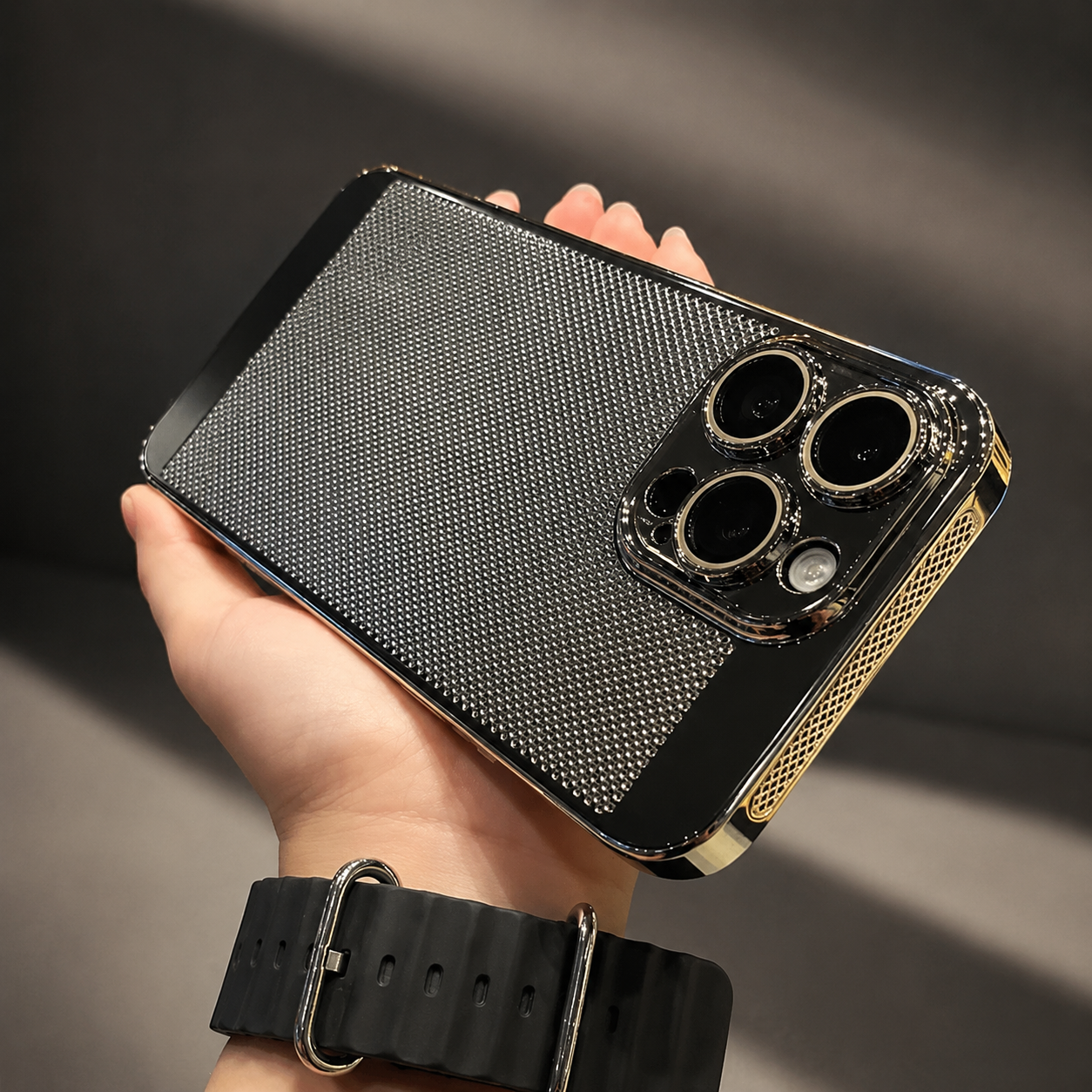 Premium Luxury iPhone Case MagSafe Compatible Honeycomb Texture Heat Dissipation Cover Shockproof Camera Lens Protection Slim Protective Design Finish