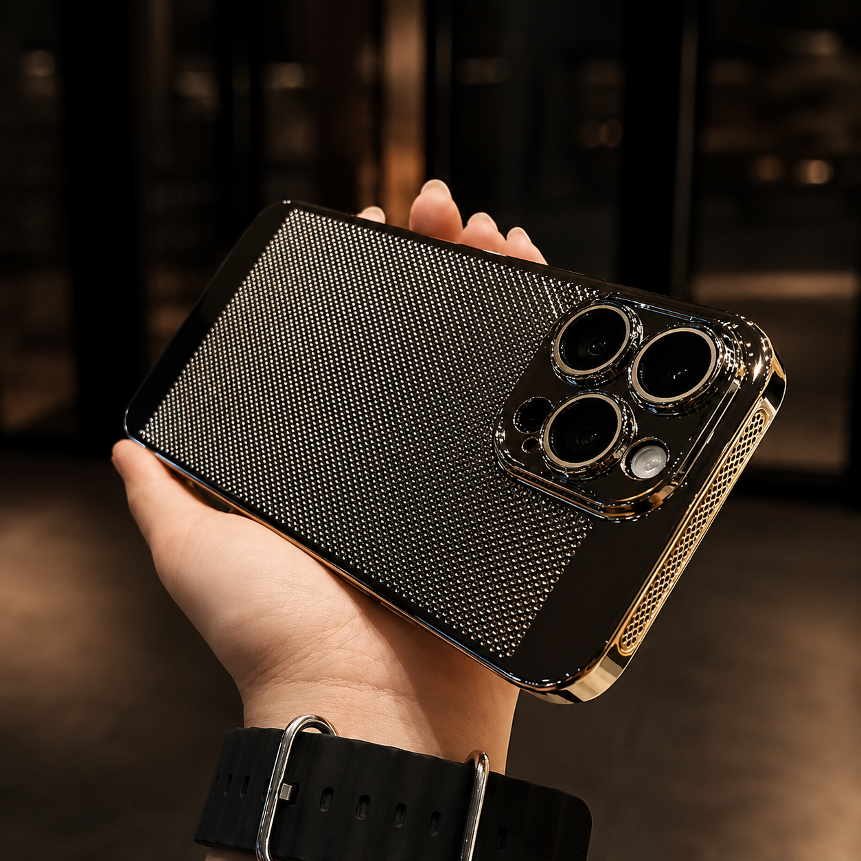 Premium Luxury iPhone Case MagSafe Compatible Honeycomb Texture Heat Dissipation Cover Shockproof Camera Lens Protection Slim Protective Design Finish