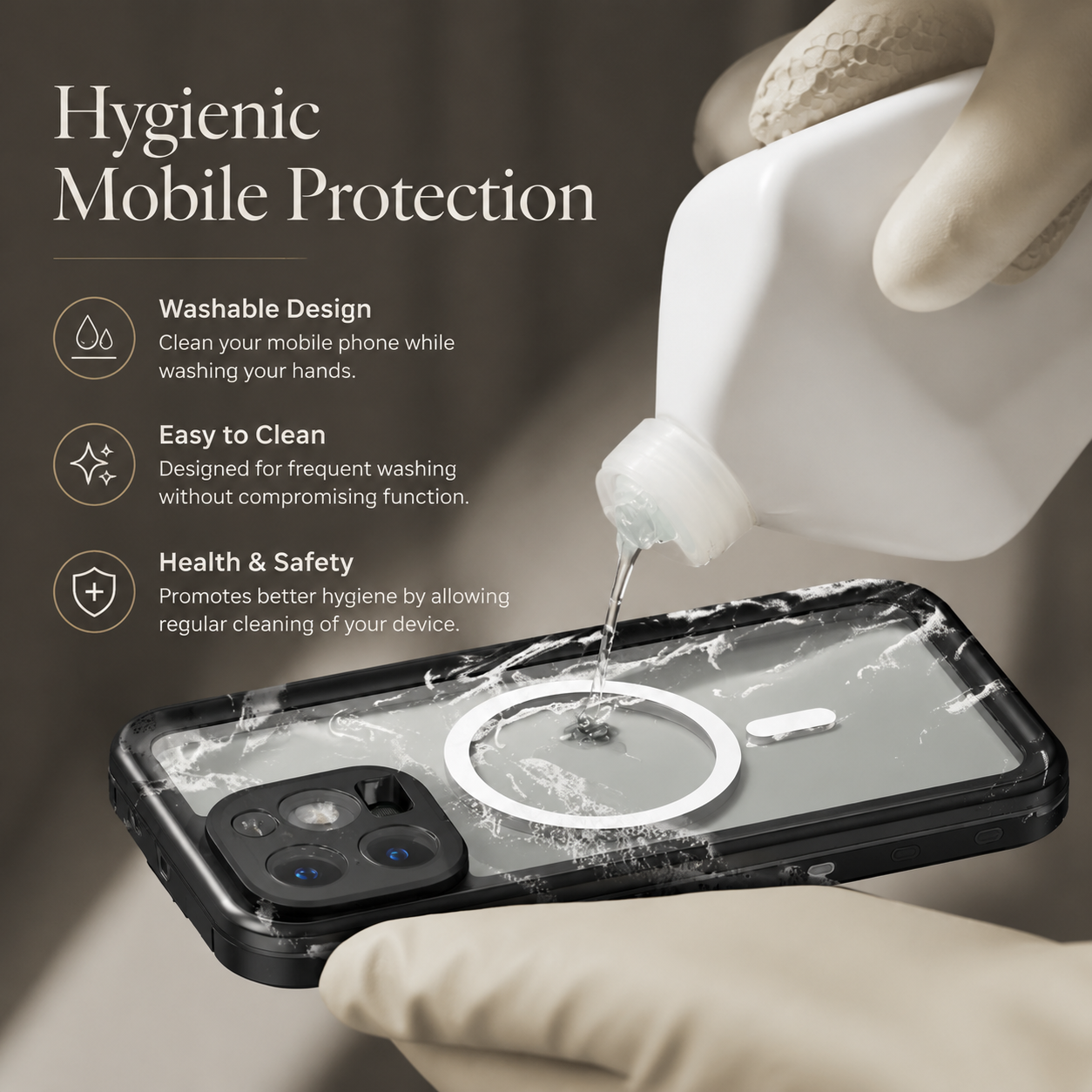 Premium Luxury iPhone Case MagSafe Compatible IP68 Waterproof 360 Full Body Sealed Cover Shockproof Transparent Camera Protection Durable Design