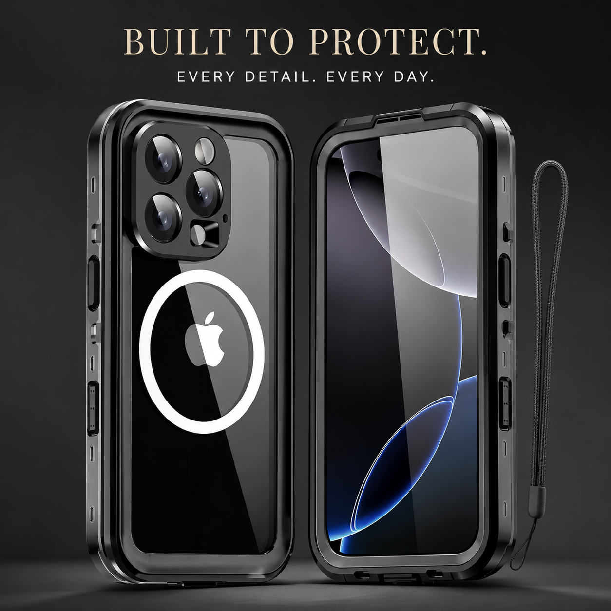 Premium Luxury iPhone Case MagSafe Compatible IP68 Waterproof Cover 360 Full Body Sealed Shockproof Camera Lens Protection Dustproof Durable Design