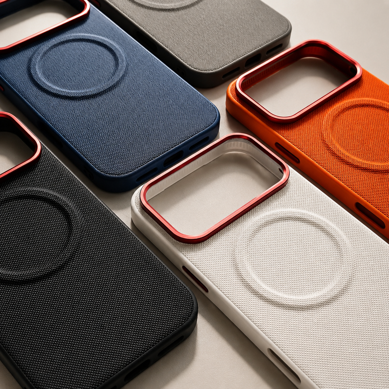 Premium Luxury iPhone Case MagSafe Compatible Leather Cover Diamond Texture Shockproof PC TPU Hybrid Individual Buttons Durable Protective Design
