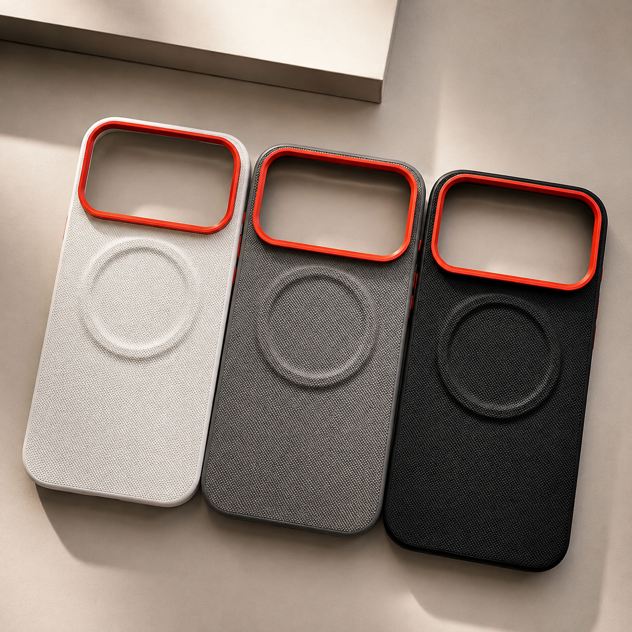 Premium Luxury iPhone Case MagSafe Compatible Leather Cover Diamond Texture Shockproof PC TPU Hybrid Individual Buttons Durable Protective Design