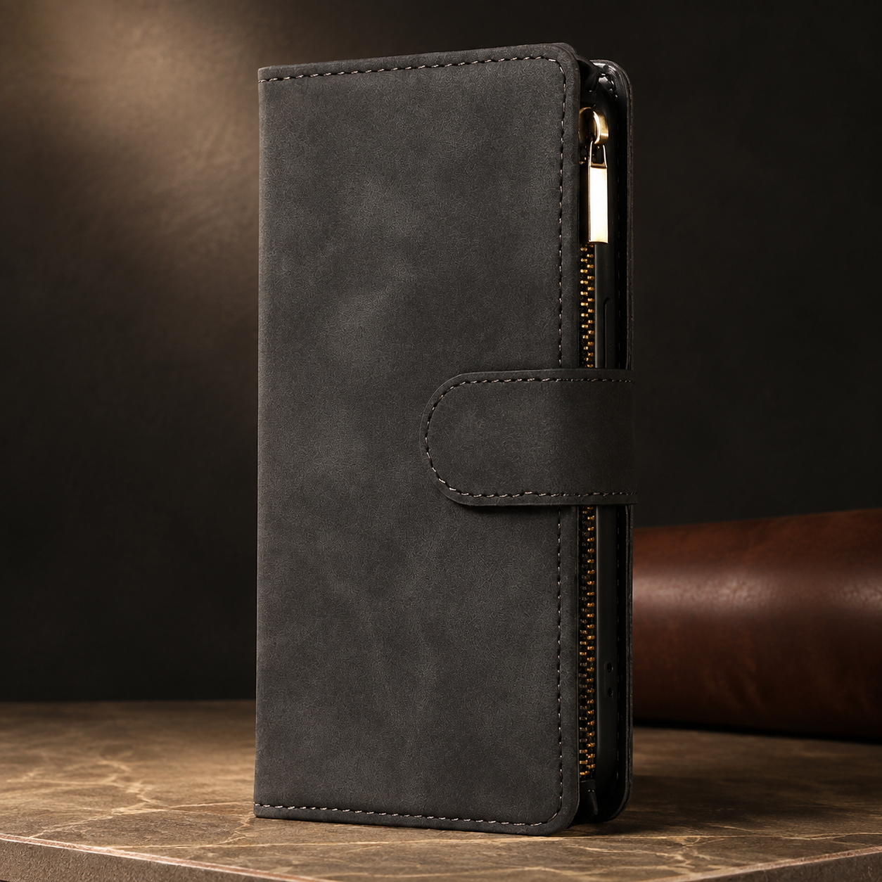 Premium Luxury iPhone Case MagSafe Compatible Leather Wallet Cover Card Holder Magnetic Closure Shockproof Camera Protection Slim Design Finish
