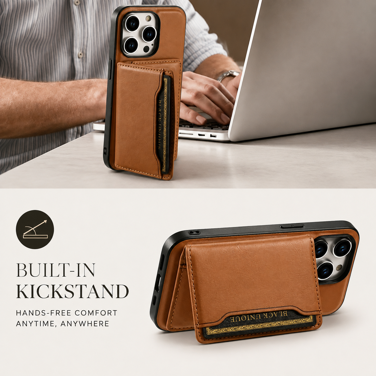 Premium Luxury iPhone Case MagSafe Compatible Leather Wallet Cover Card Holder Shockproof Camera Protection Slim Protective Durable Design Finish