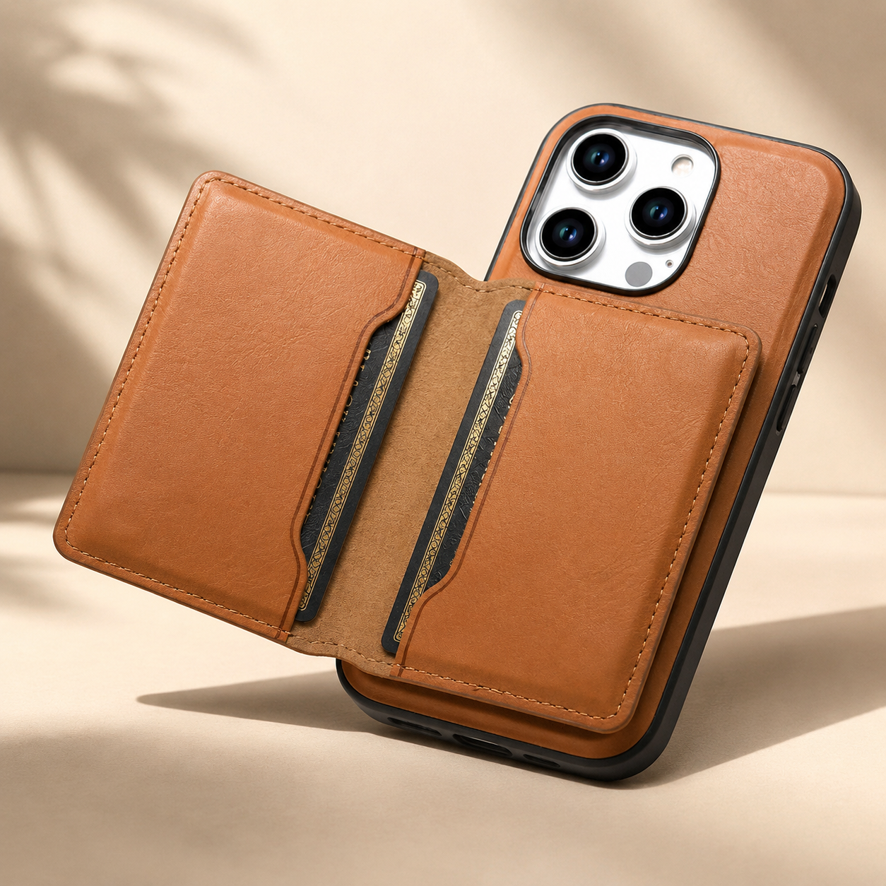 Premium Luxury iPhone Case MagSafe Compatible Leather Wallet Cover Card Holder Shockproof Camera Protection Slim Protective Durable Design Finish