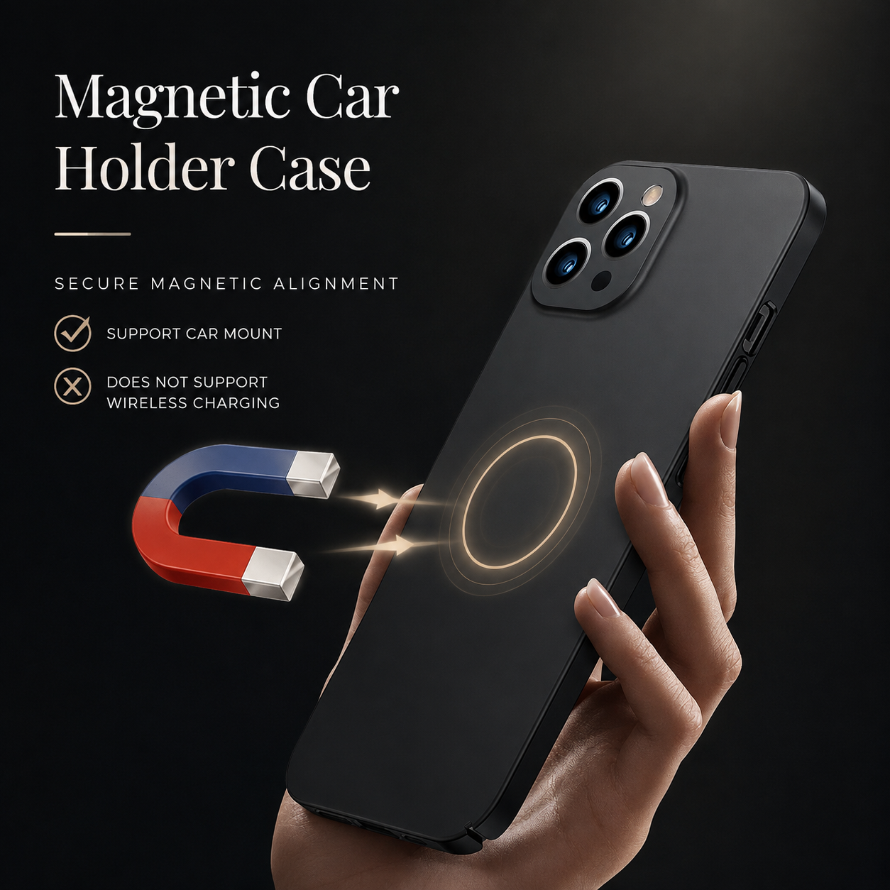Premium Luxury iPhone Case MagSafe Compatible Magnetic Car Mount Cover Matte Shockproof Camera Protection Ultra Thin Slim Durable Design Finish