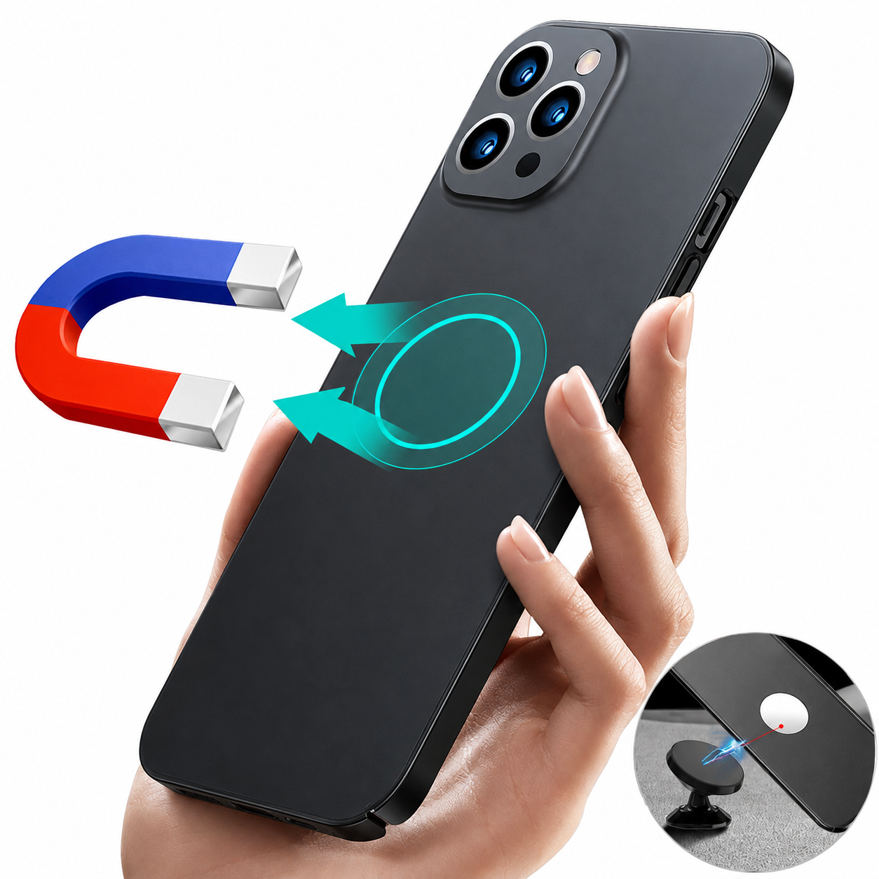Premium Luxury iPhone Case MagSafe Compatible Magnetic Car Mount Cover Matte Shockproof Camera Protection Ultra Thin Slim Durable Design Finish