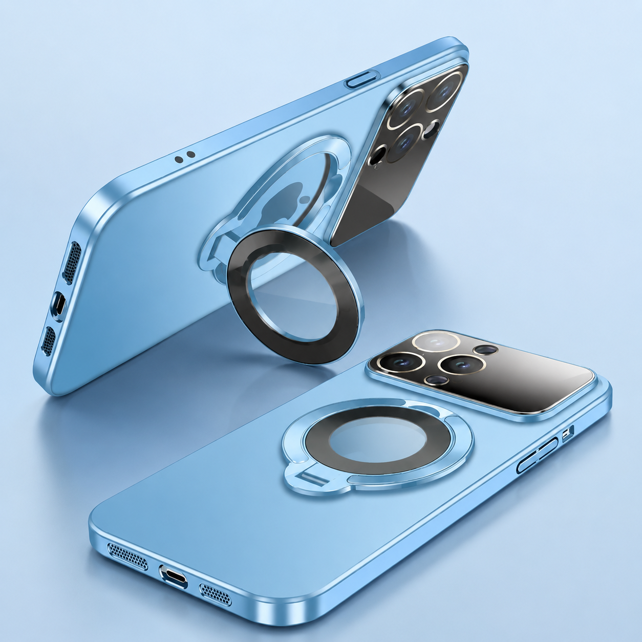Premium Luxury iPhone Case MagSafe Compatible Matte Ring Stand Cover Hard PC Shockproof Camera Protection Ultra Thin Slim Durable Design Finish