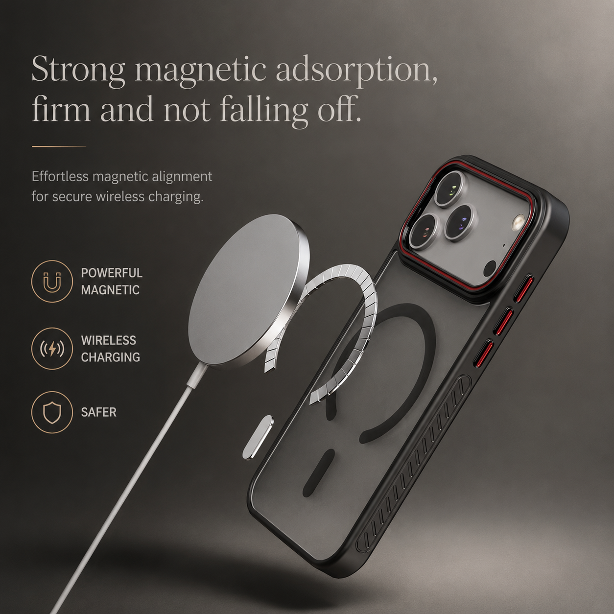 Premium Luxury iPhone Case MagSafe Compatible Matte Transparent Magnetic Cover PC TPU Hybrid Shockproof Protective Durable Design Finish Slim