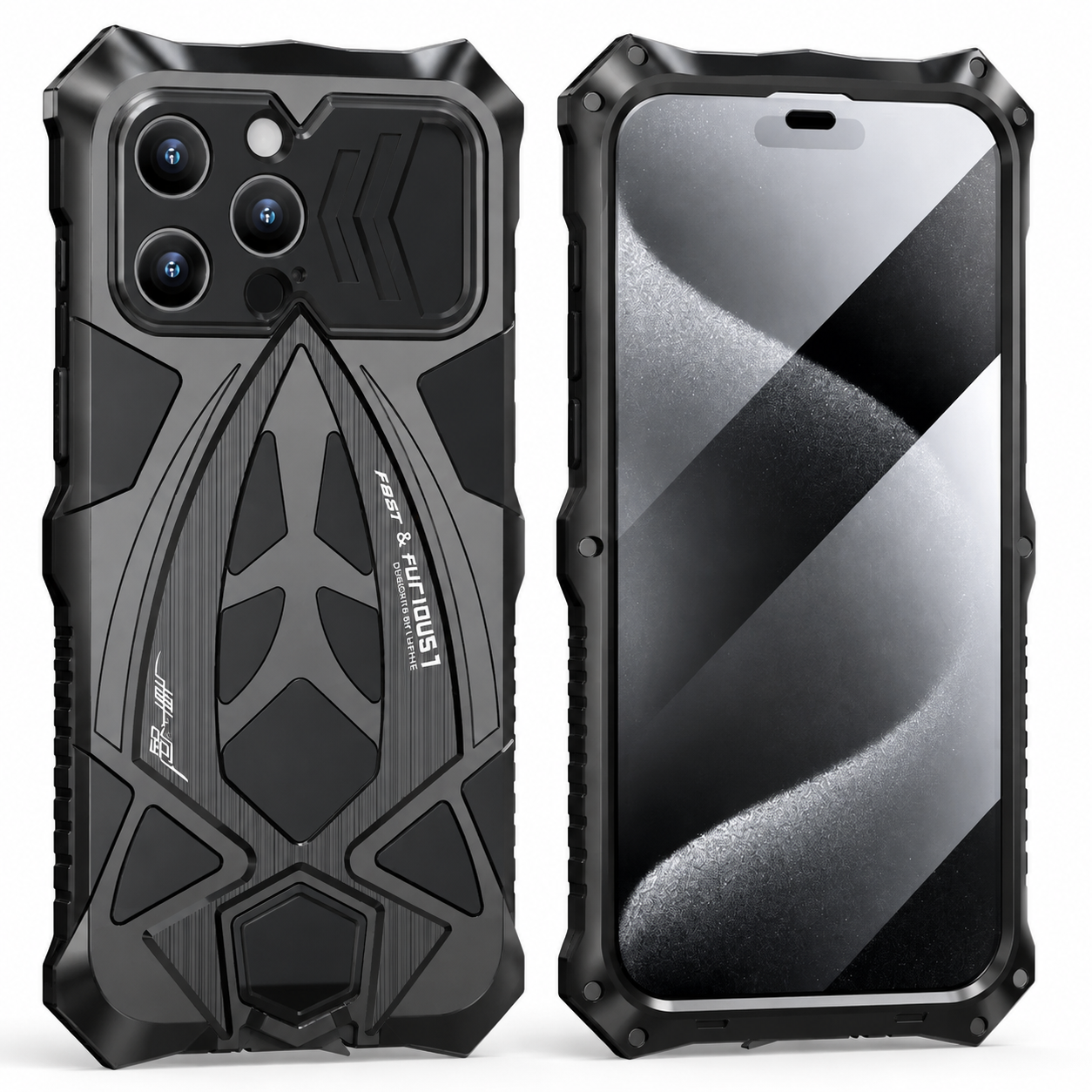 Premium Luxury iPhone Case MagSafe Compatible Metal Armor Frame Cover Shockproof TPU Interior Camera Protection Ultra Thin Full Coverage Design Finish