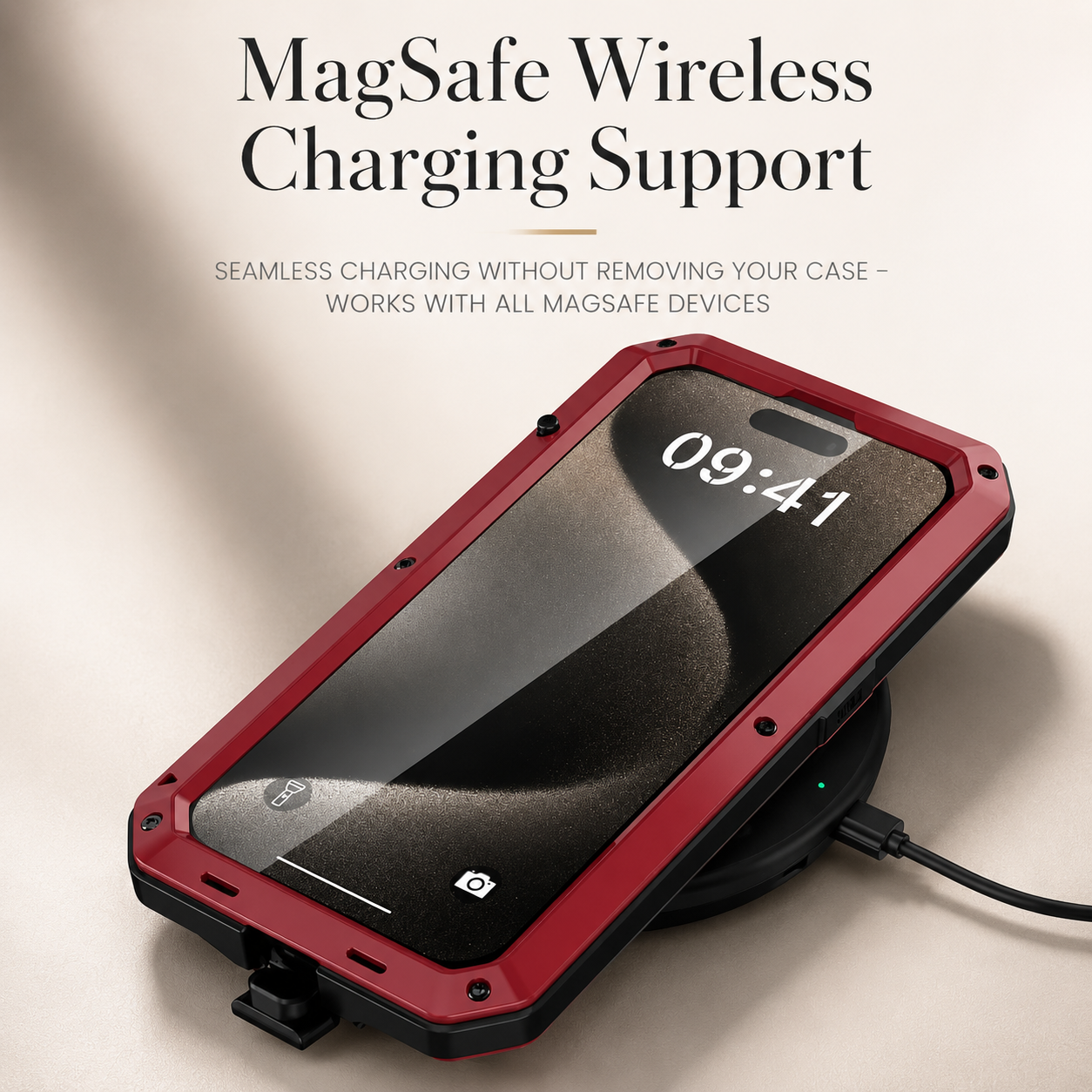 Premium Luxury iPhone Case MagSafe Compatible Military Metal Armor Cover Slide Camera Protector Tempered Glass Screen Shockproof Full Body Waterproof Rugged Design
