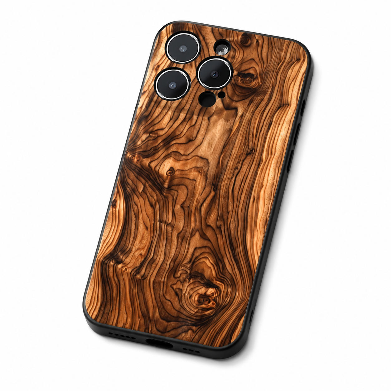 Premium Luxury iPhone Case MagSafe Compatible Natural Wood Back Cover TPU Bumper Shockproof Camera Protection Ultra Thin Slim Design Finish