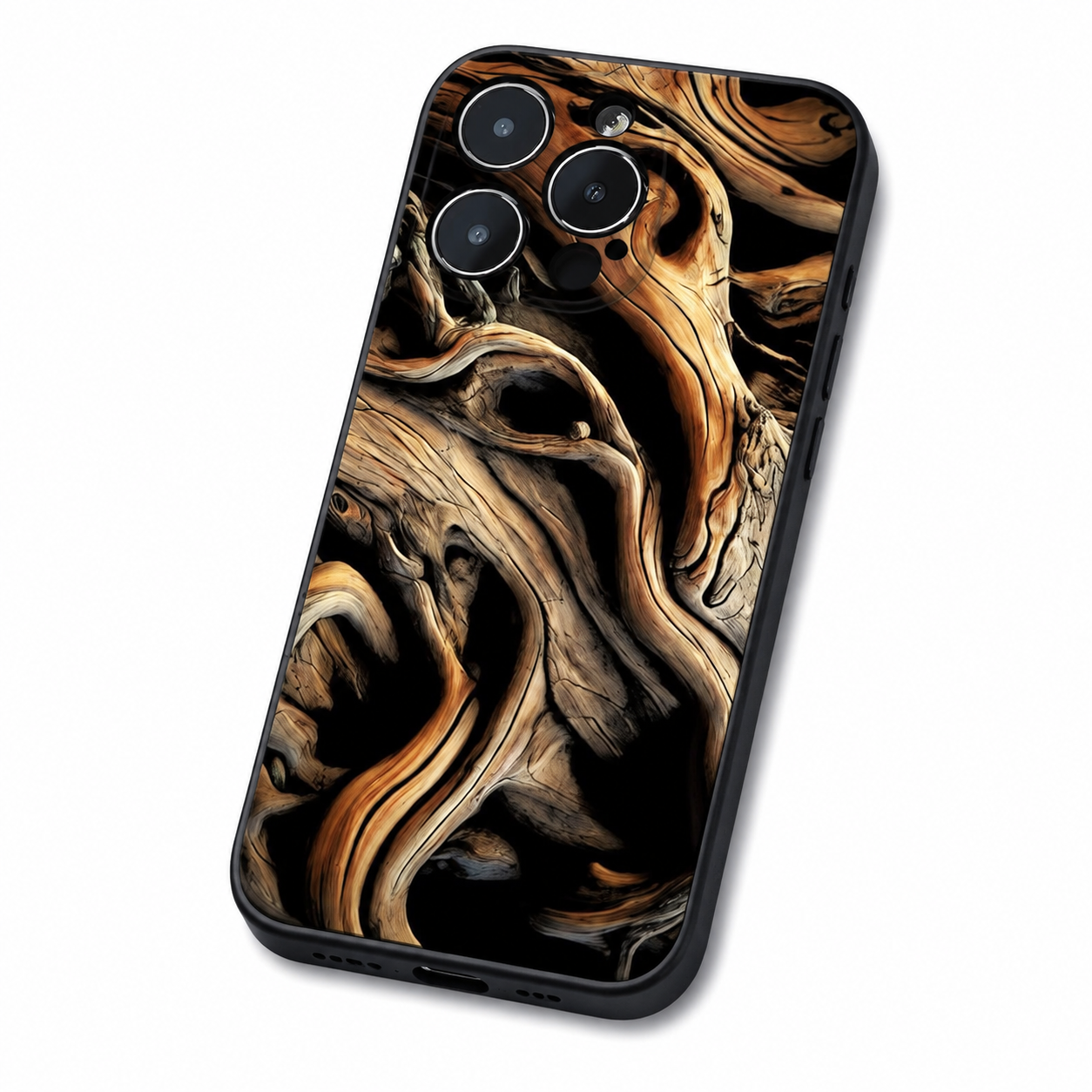 Premium Luxury iPhone Case MagSafe Compatible Natural Wood Back Cover TPU Bumper Shockproof Camera Protection Ultra Thin Slim Design Finish