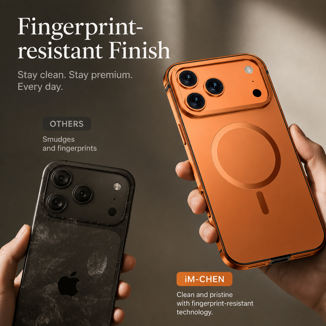 Premium Luxury iPhone Case MagSafe Compatible Orange Aluminum Alloy Cover Magnetic Glass Camera Protection Shockproof Matte Anti Scratch Durable Design