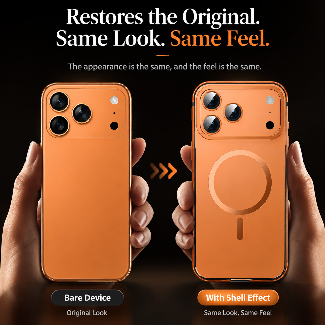 Premium Luxury iPhone Case MagSafe Compatible Orange Aluminum Alloy Cover Magnetic Glass Camera Protection Shockproof Matte Anti Scratch Protective Durable Design