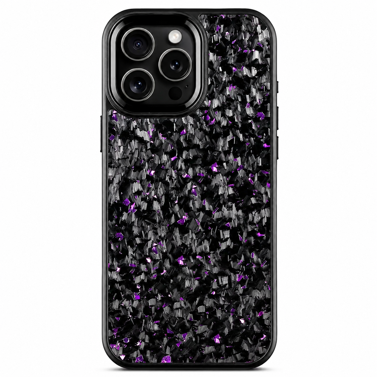 Premium Luxury iPhone Case MagSafe Compatible Real Forged Carbon Fiber Cover Metal Lens Button Shockproof Dual Layer Full Coverage Protective Design
