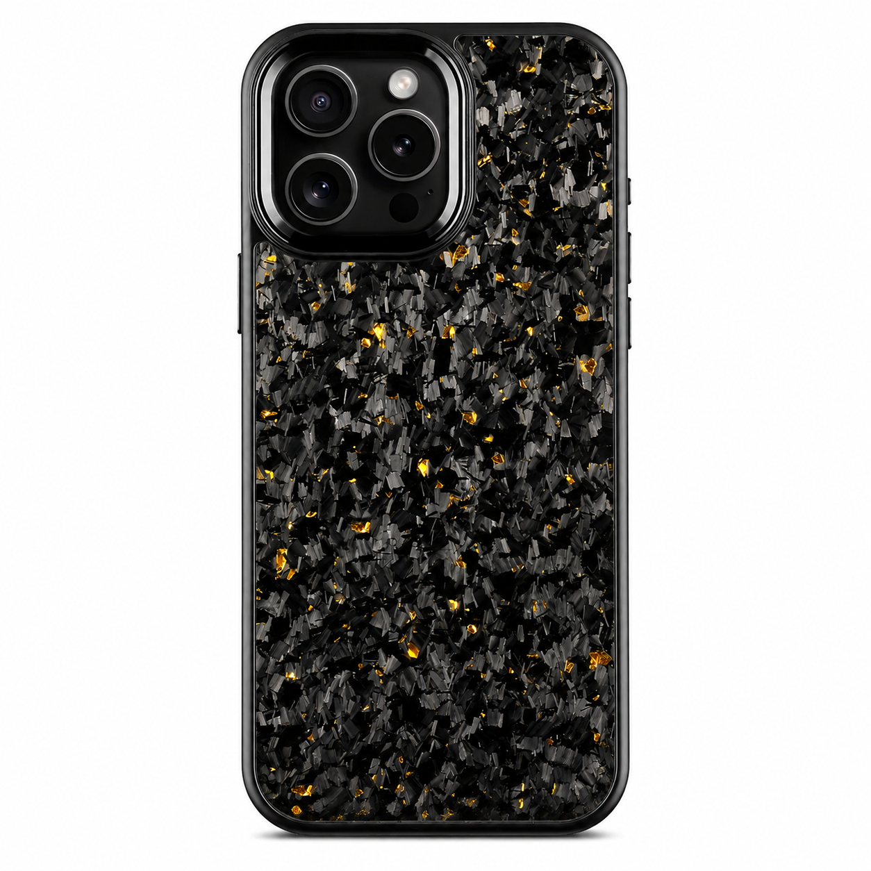 Premium Luxury iPhone Case MagSafe Compatible Real Forged Carbon Fiber Cover Metal Lens Button Shockproof Dual Layer Full Coverage Protective Design