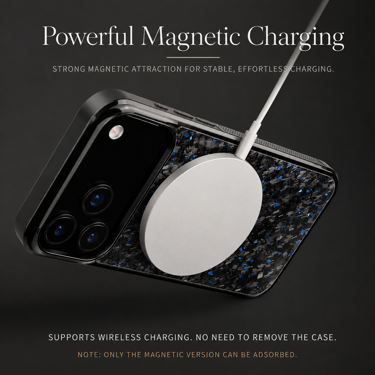 Premium Luxury iPhone Case MagSafe Compatible Real Forged Carbon Fiber Cover Shockproof Full Coverage TPU Hybrid Non Slip Durable Protective Design
