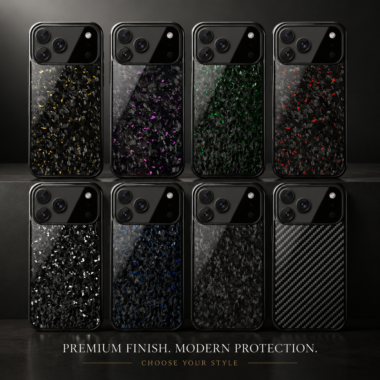 Premium Luxury iPhone Case MagSafe Compatible Real Forged Carbon Fiber Cover Shockproof Full Coverage TPU Hybrid Non Slip Durable Protective Design