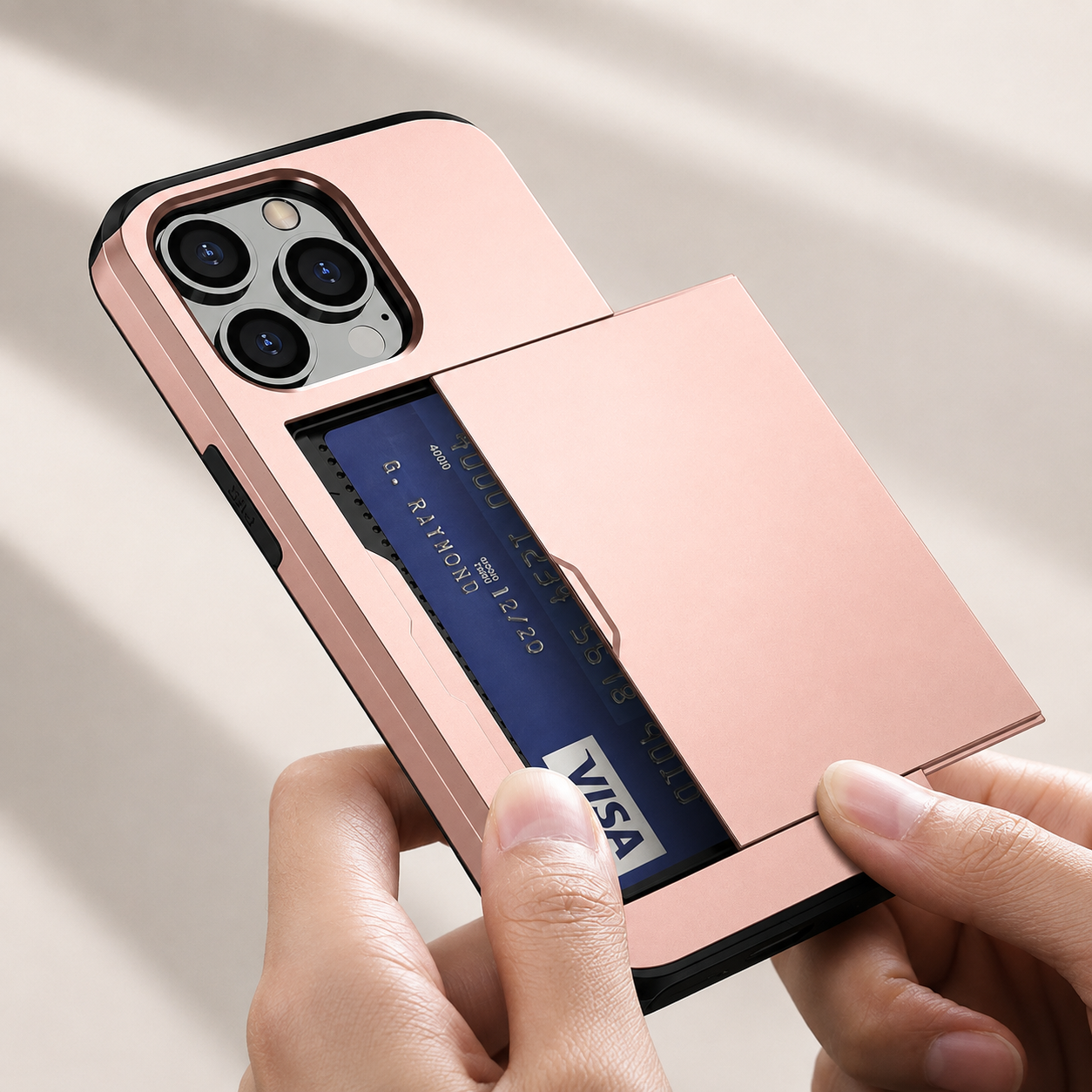 Premium Luxury iPhone Case MagSafe Compatible Slider Wallet Cover Card Holder Dual Layer PC TPU Shockproof Camera Protection Slim Design Finish