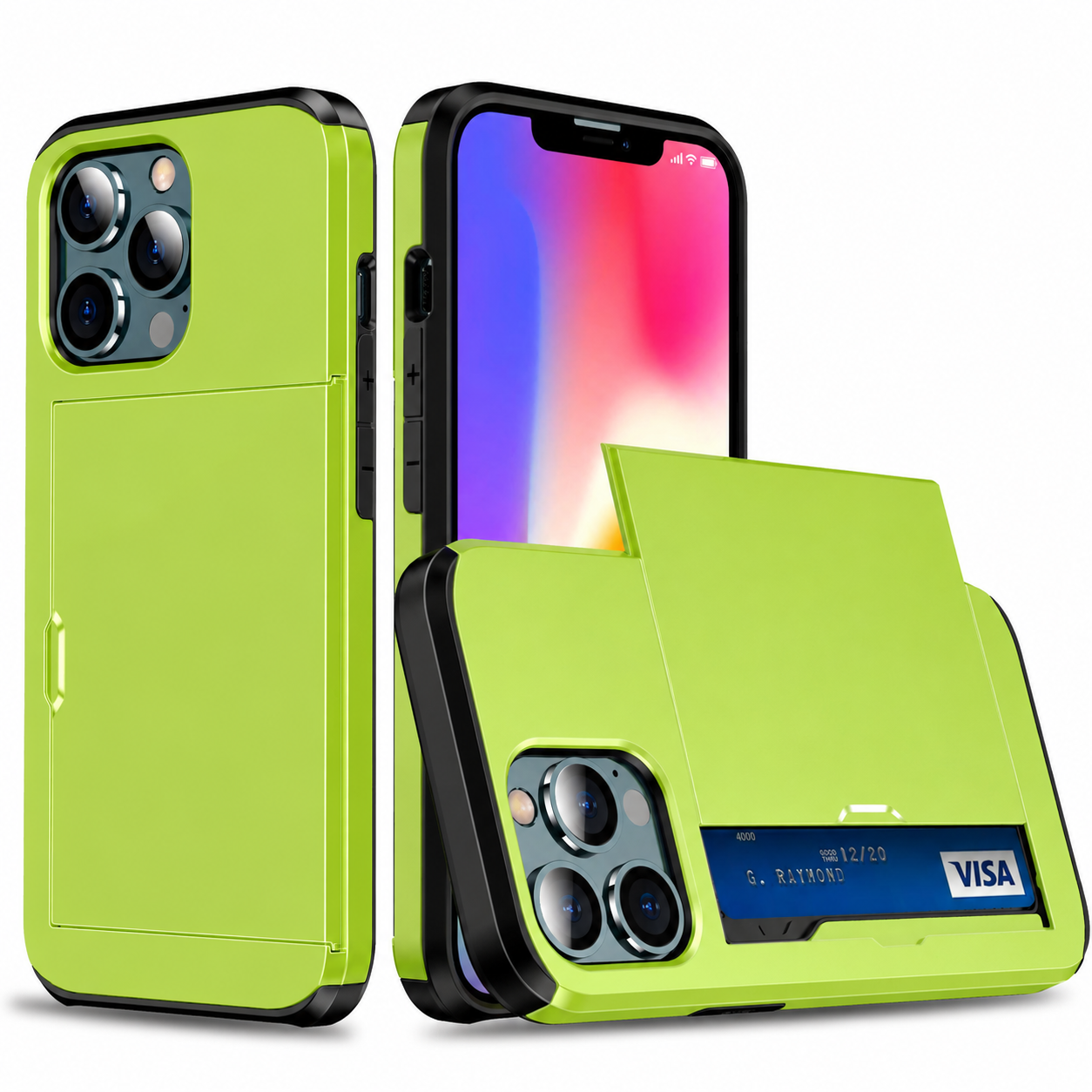 Premium Luxury iPhone Case MagSafe Compatible Slider Wallet Cover Card Holder Dual Layer PC TPU Shockproof Camera Protection Slim Design Finish