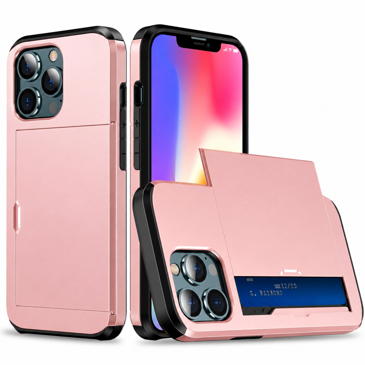 Premium Luxury iPhone Case MagSafe Compatible Slider Wallet Cover Card Holder Dual Layer PC TPU Shockproof Camera Protection Slim Design Finish