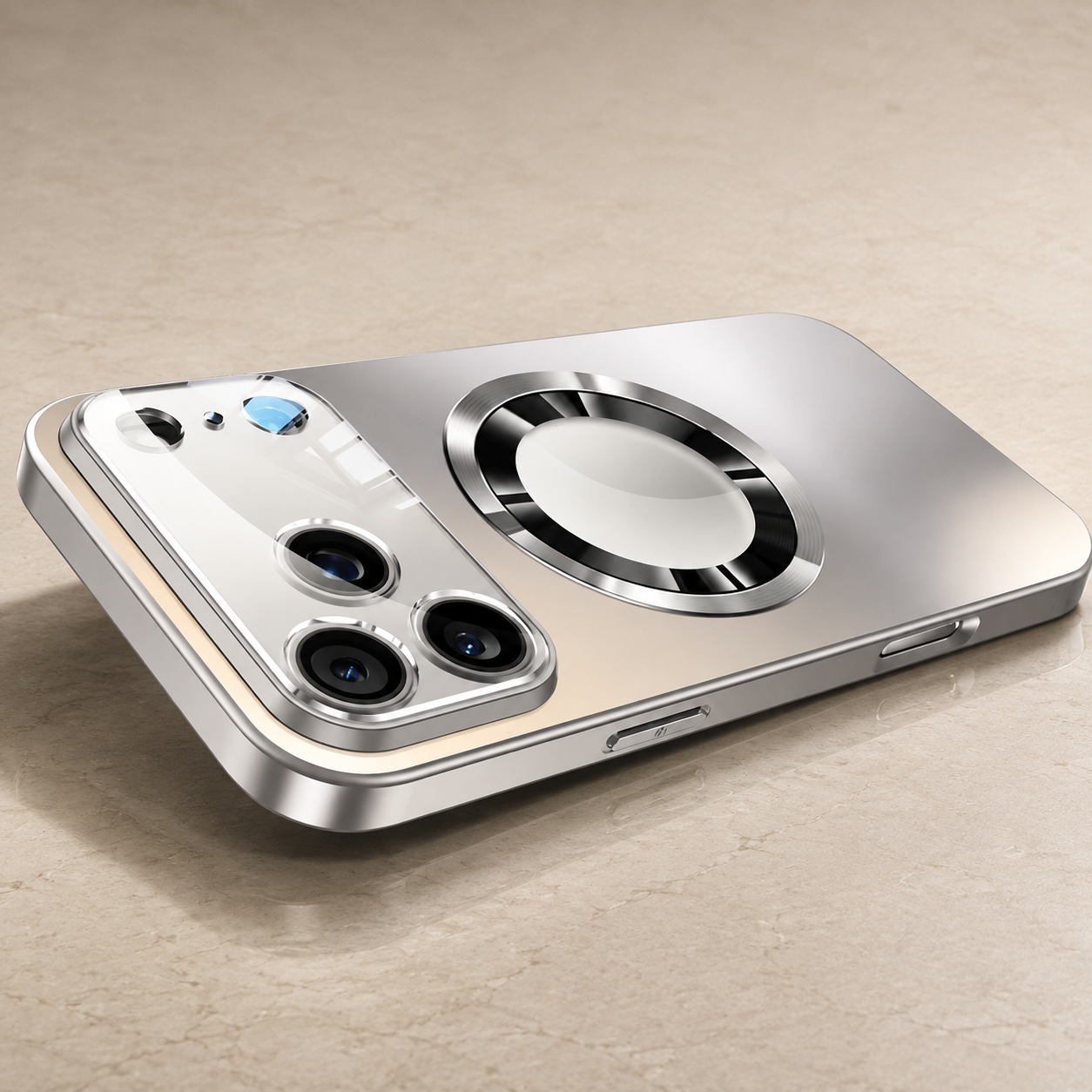 Premium Luxury iPhone Case MagSafe Compatible Titanium Metallic Matte Cover PC TPU Back Shockproof Camera Protection Ultra Thin Full Coverage Design Finish