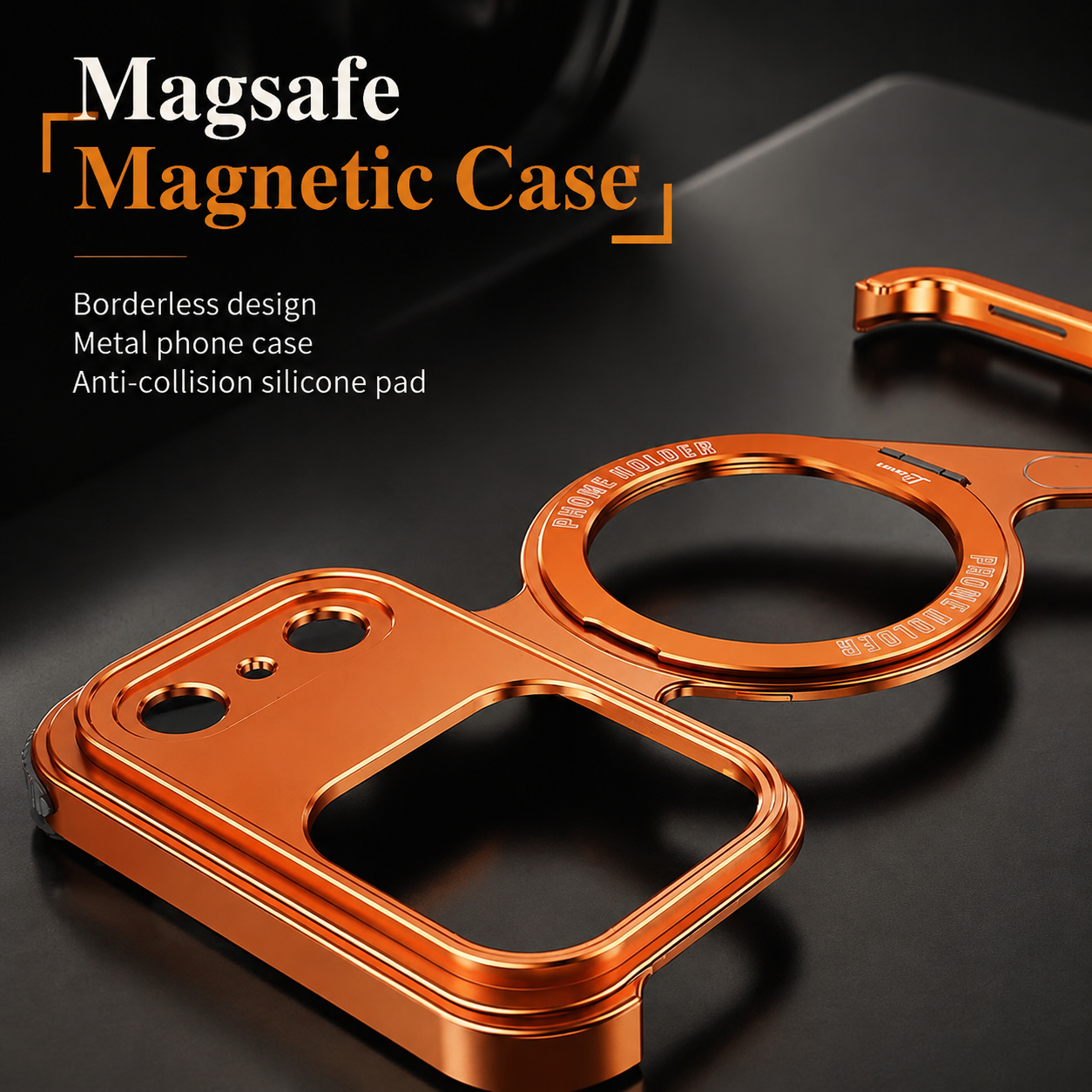 Premium Luxury iPhone Case MagSafe Compatible Z Shape Aluminum Alloy Frameless Cover Metal Shockproof Slim Minimal Protective Durable Design