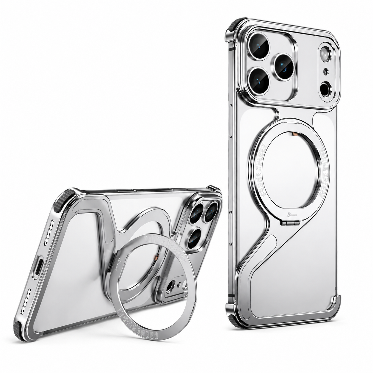 Premium Luxury iPhone Case MagSafe Compatible Z Shape Aluminum Alloy Frameless Cover Metal Shockproof Slim Minimal Protective Durable Design