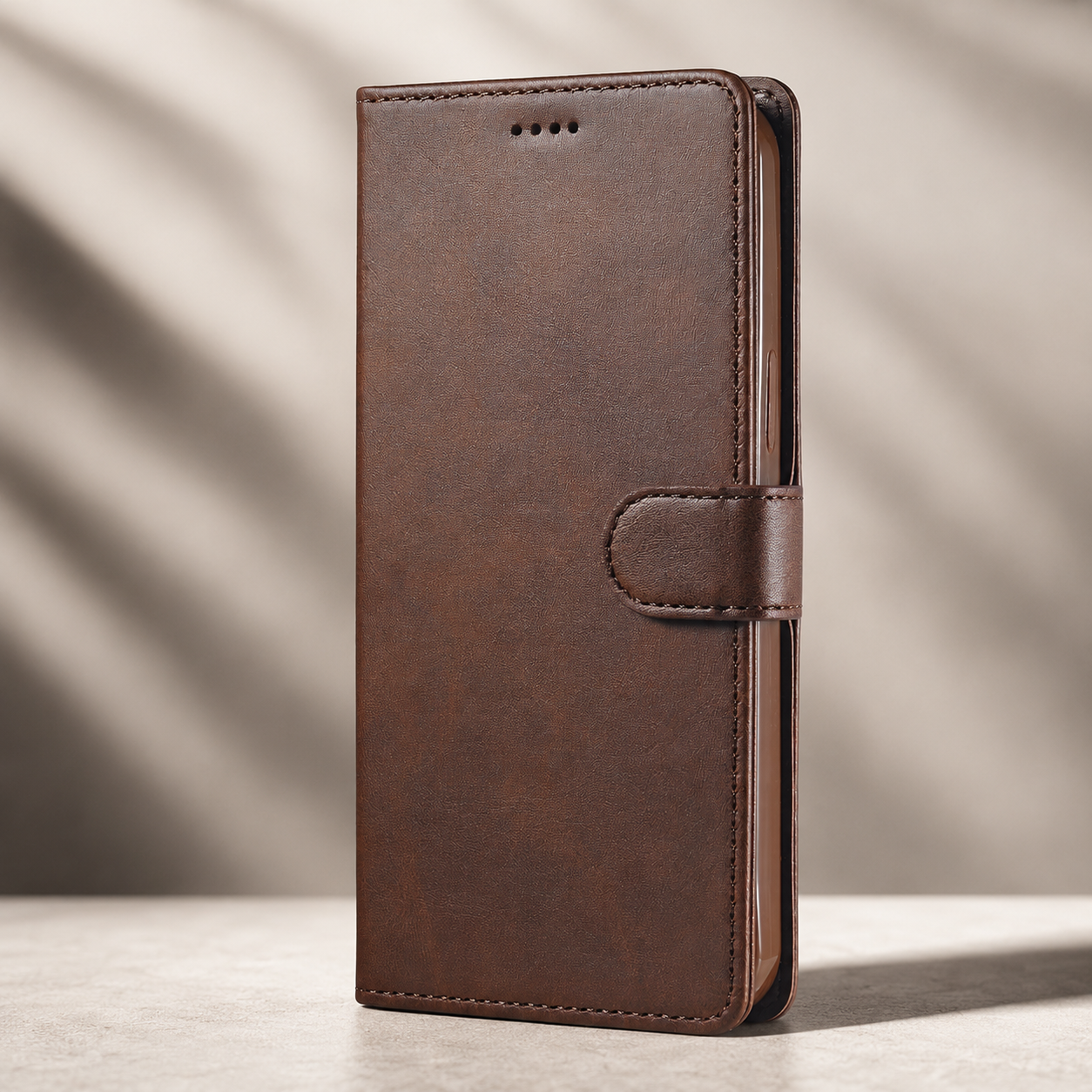 Premium Luxury iPhone Case PU Leather Wallet Flip Cover Card Slot Magnetic Closure Shockproof Full Body Protection Slim Elegant Design Finish