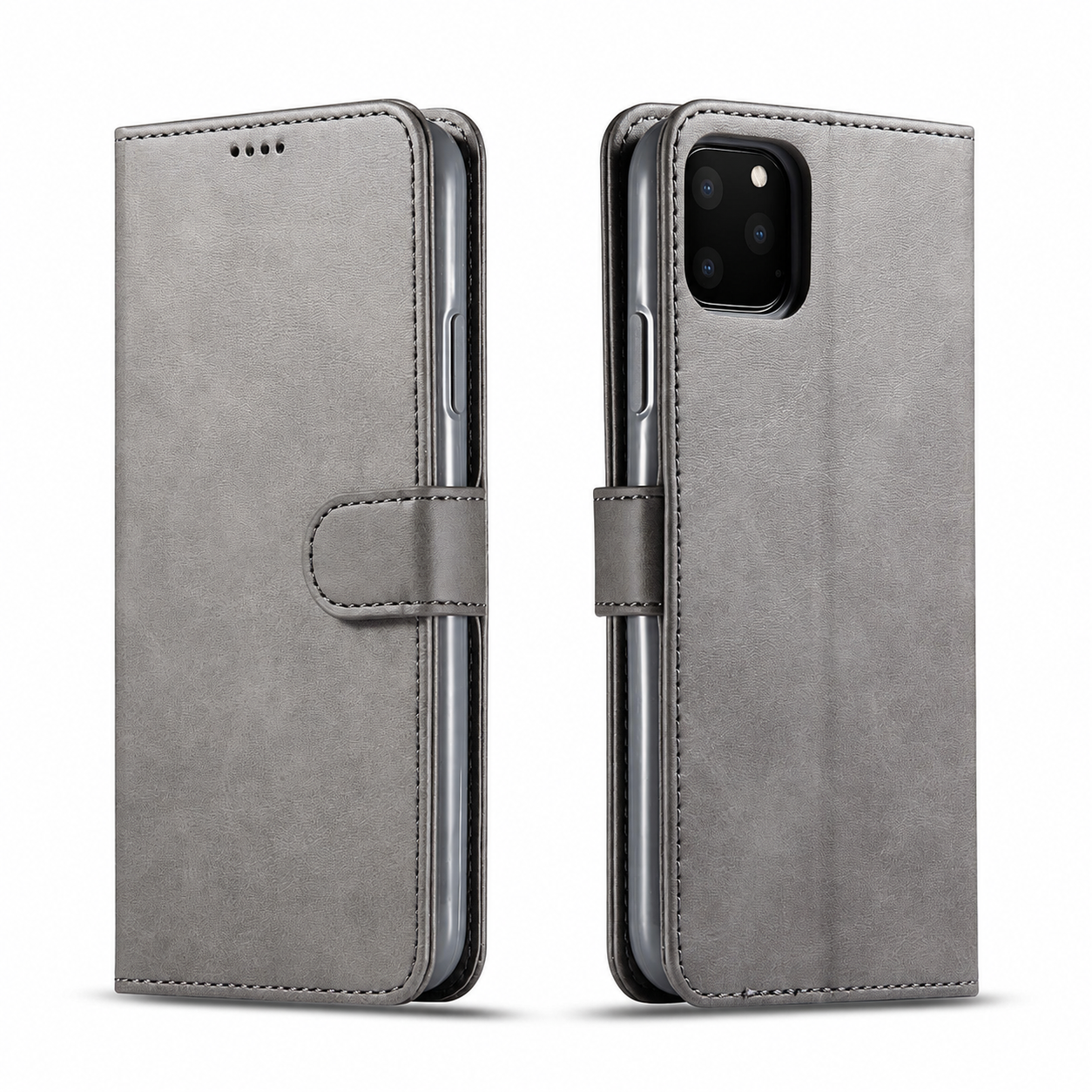Premium Luxury iPhone Case PU Leather Wallet Flip Cover Card Slot Magnetic Closure Shockproof Full Body Protection Slim Elegant Design Finish