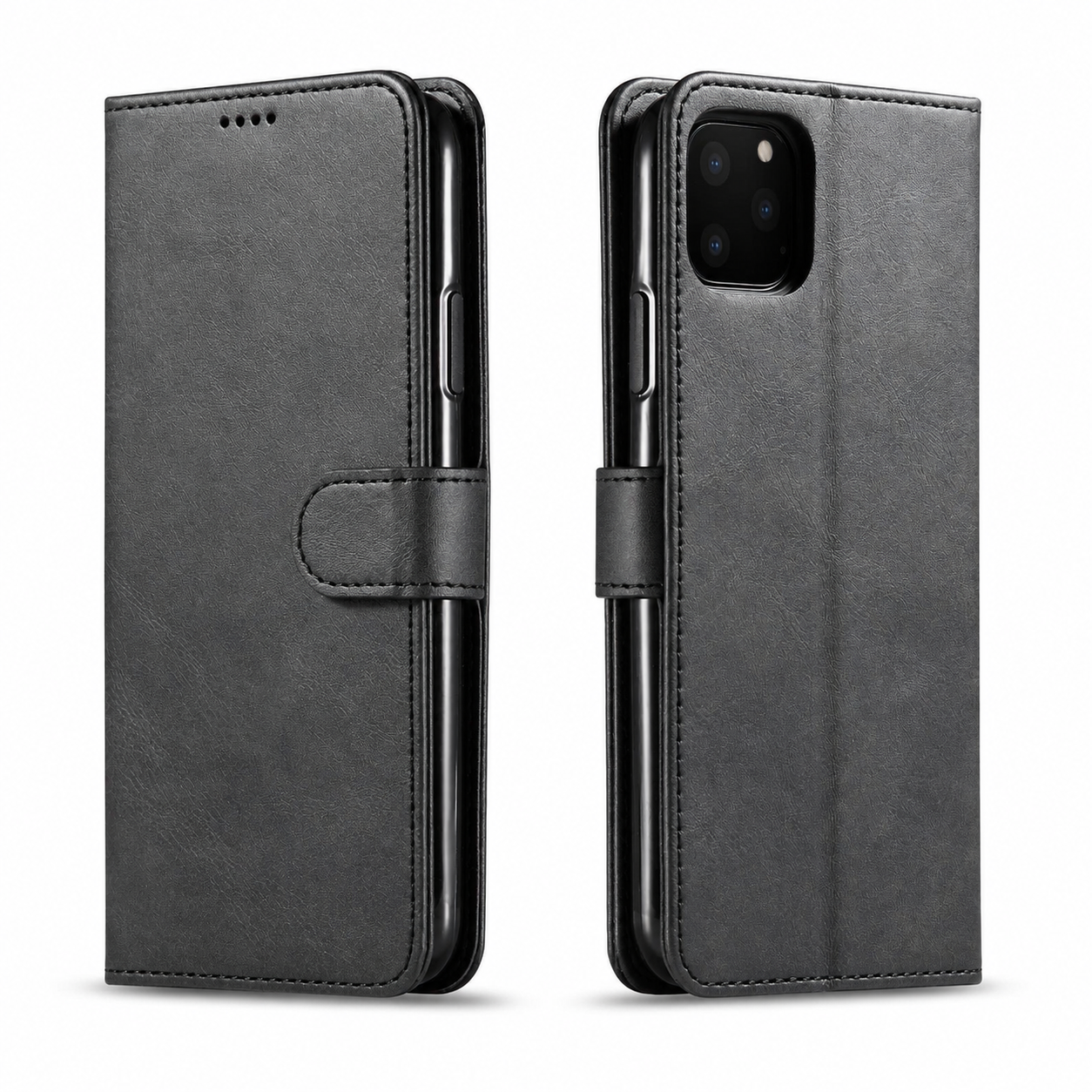 Premium Luxury iPhone Case PU Leather Wallet Flip Cover Card Slot Magnetic Closure Shockproof Full Body Protection Slim Elegant Design Finish