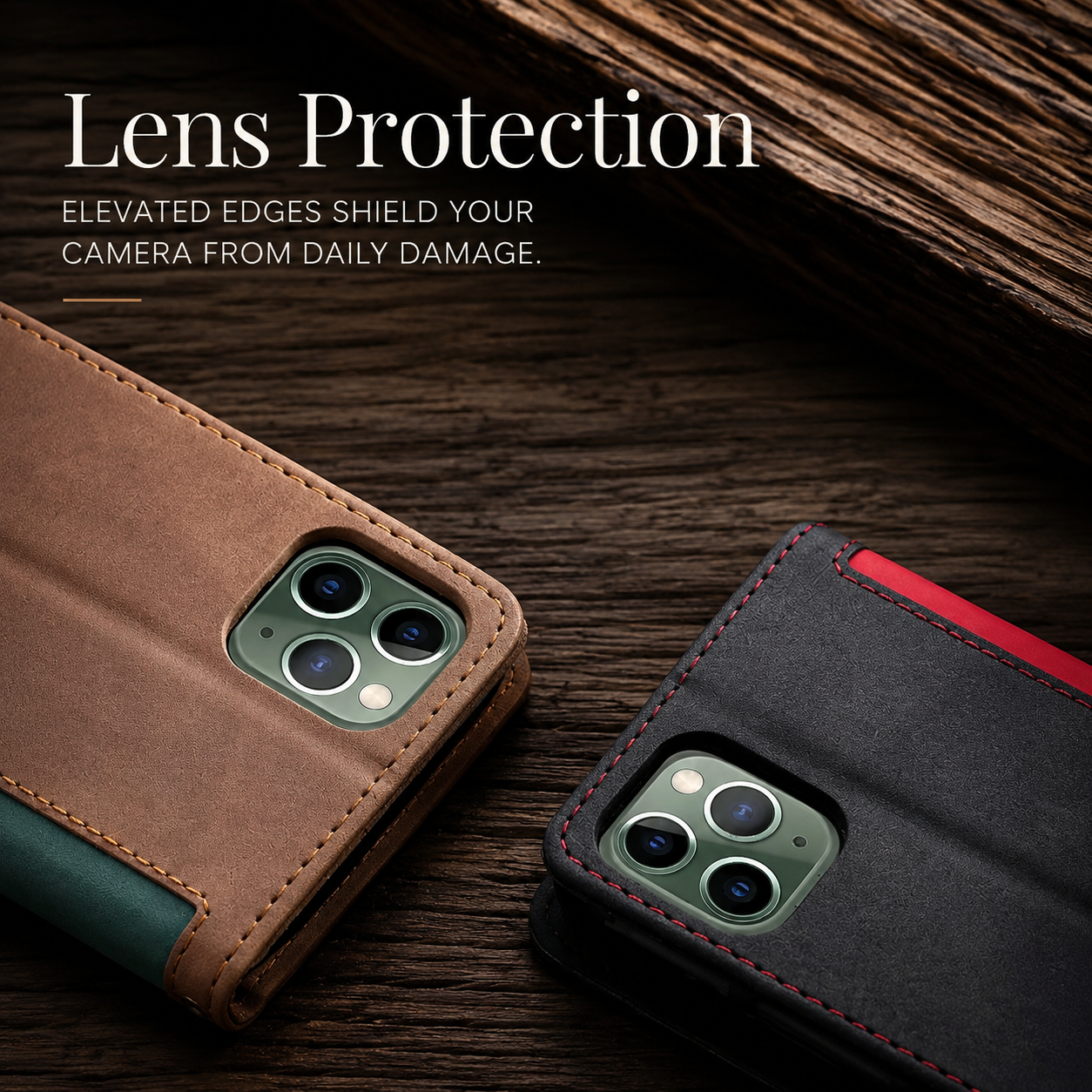 Premium Luxury iPhone Case PU Leather Wallet Flip Cover Card Slots Magnetic Closure Kickstand Shockproof Full Body Protection Slim Elegant Design Finish