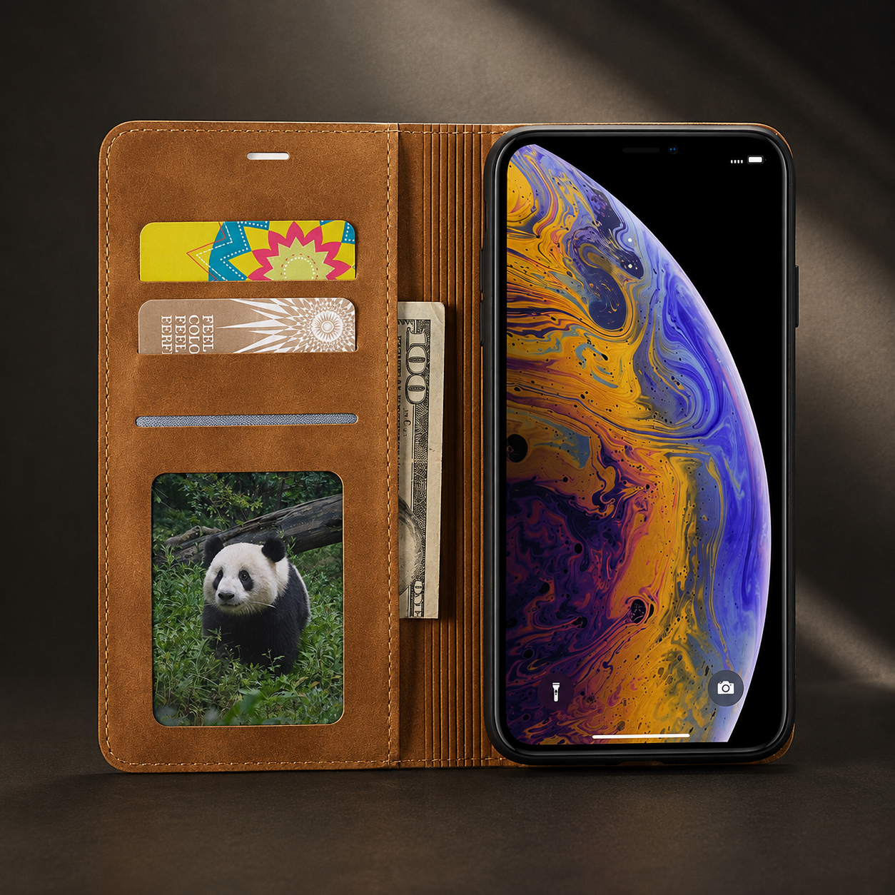 Premium Luxury iPhone Case Suede Leather Wallet Cover Card Holder Magnetic Closure Shockproof Full Body Protection Slim Protective Design Finish Style
