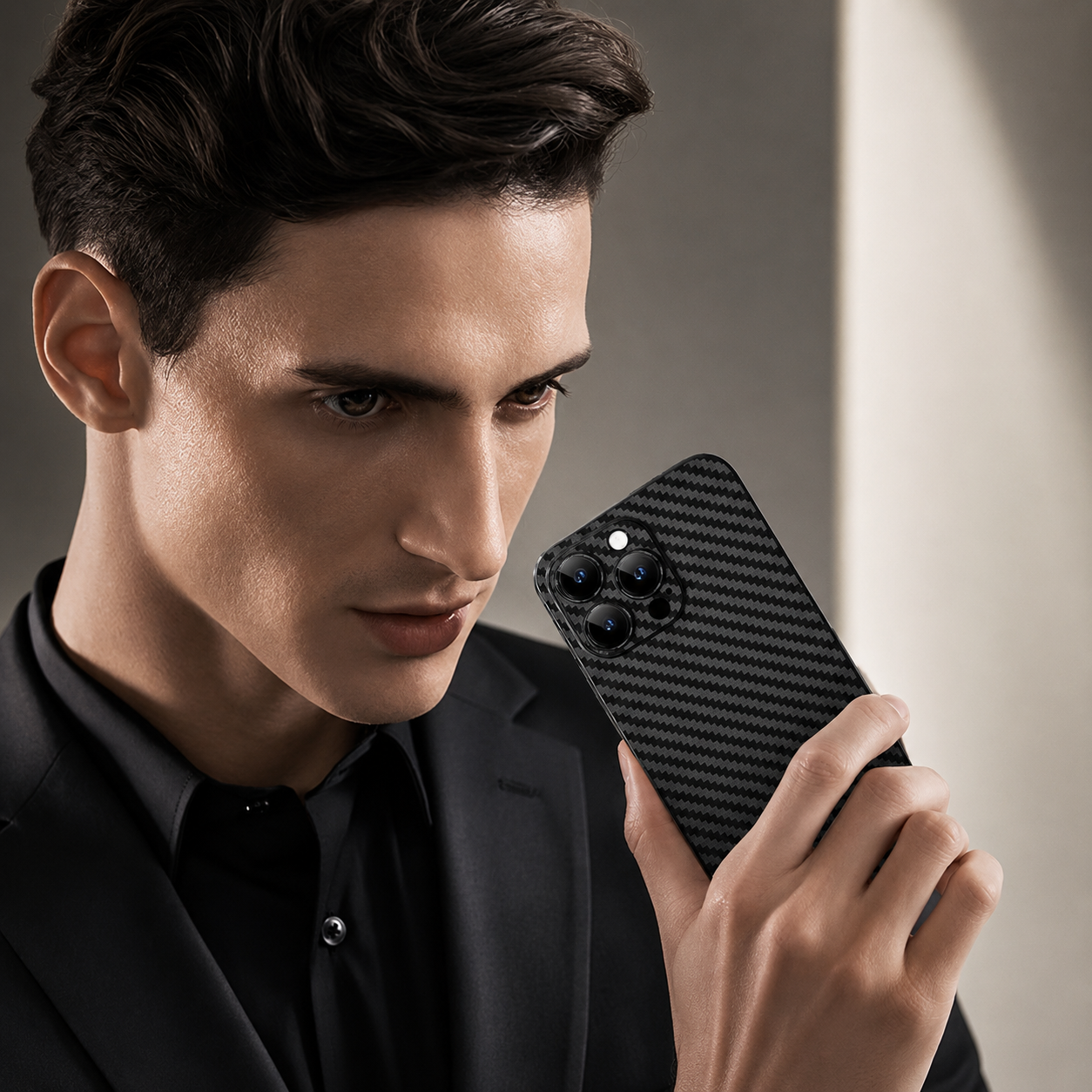 Premium Luxury iPhone Case Ultra Thin Carbon Fiber Matte Cover 0.2mm PP Back Lightweight Scratch Resistant Slim Minimalist Protective Design Finish