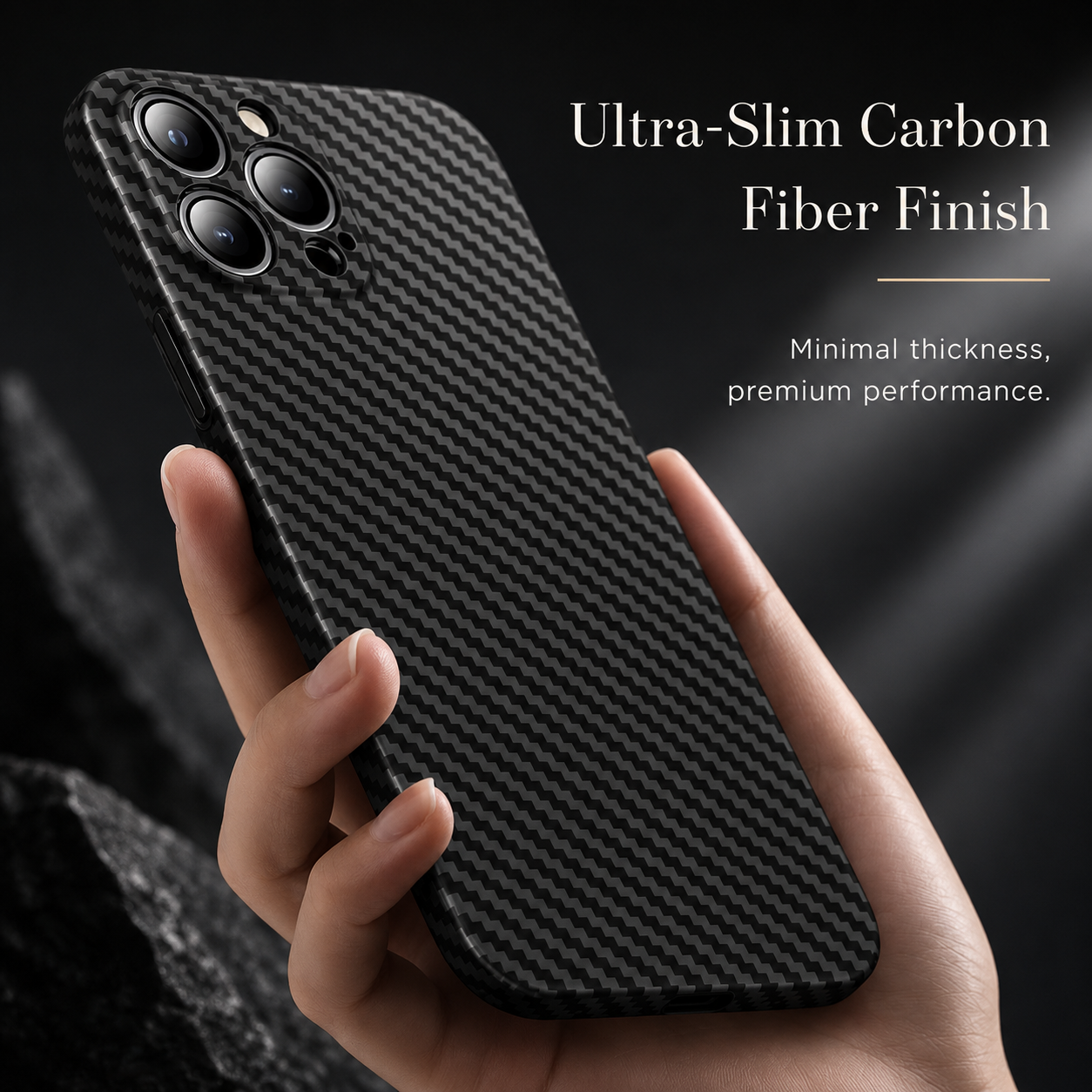 Premium Luxury iPhone Case Ultra Thin Carbon Fiber Matte Cover 0.2mm PP Back Lightweight Scratch Resistant Slim Minimalist Protective Design Finish
