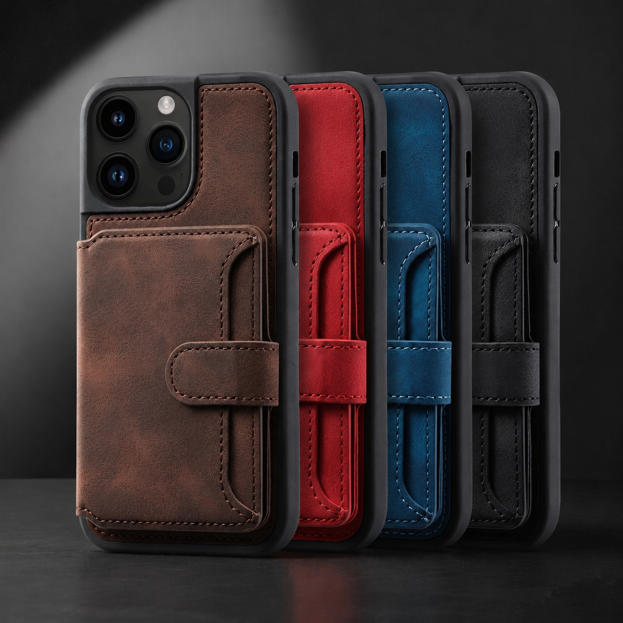 Premium Luxury iPhone Case Wallet MagSafe Compatible Leather Card Holder Stand Shockproof Camera Lens Protection Slim Protective Design Finish