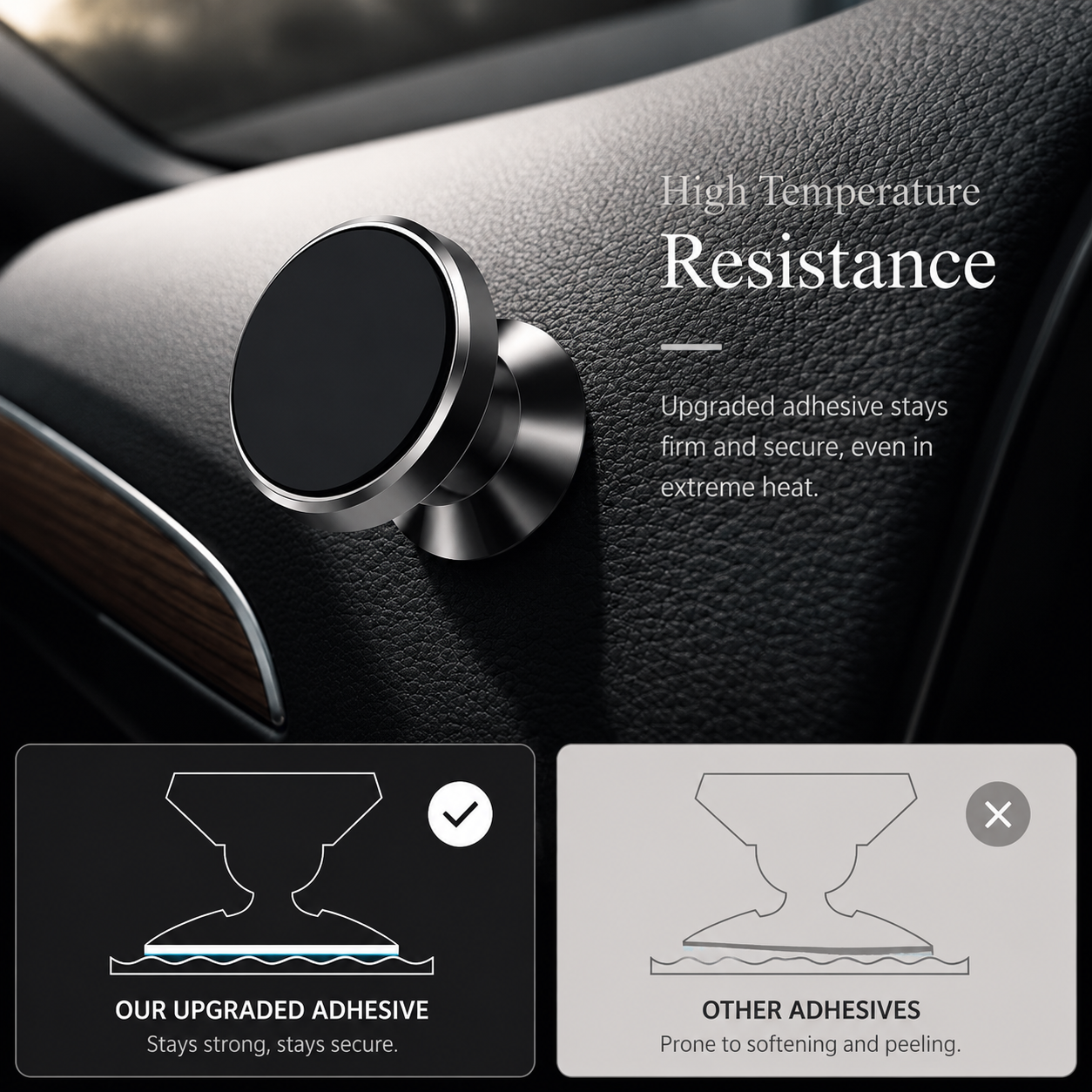 Premium Magnetic Car Phone Holder Strong Magnet Dashboard Mount Air Vent Phone Stand 360° Rotation GPS Navigation Hands-Free Compatible with iPhone