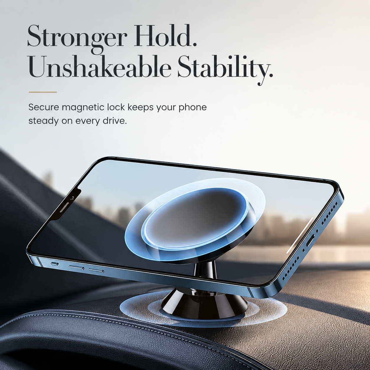 Premium Magnetic Car Phone Holder Strong Magnet Dashboard Mount Air Vent Phone Stand 360° Rotation GPS Navigation Hands-Free Compatible with iPhone