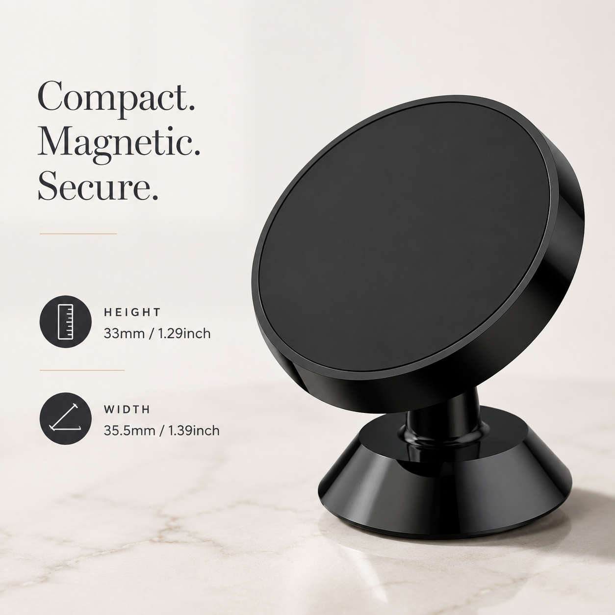 Premium Magnetic Car Phone Holder Strong Magnet Dashboard Mount Air Vent Phone Stand 360° Rotation GPS Navigation Hands-Free Compatible with iPhone
