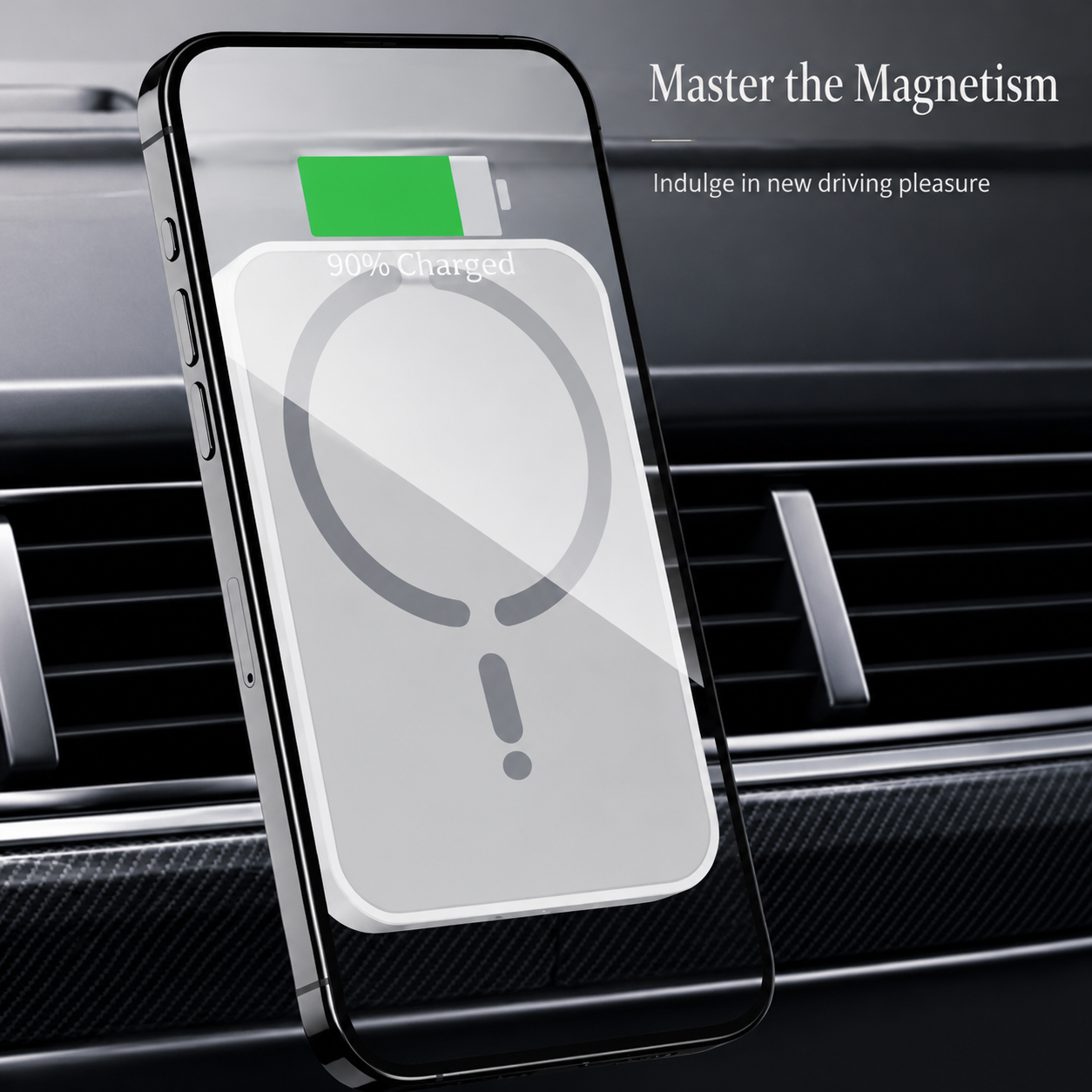 Premium Magnetic Car Wireless Charger Air Vent Phone Holder 100W Fast Charging MagSafe Compatible Wireless Charging Mount Stand Compatible with iPhone