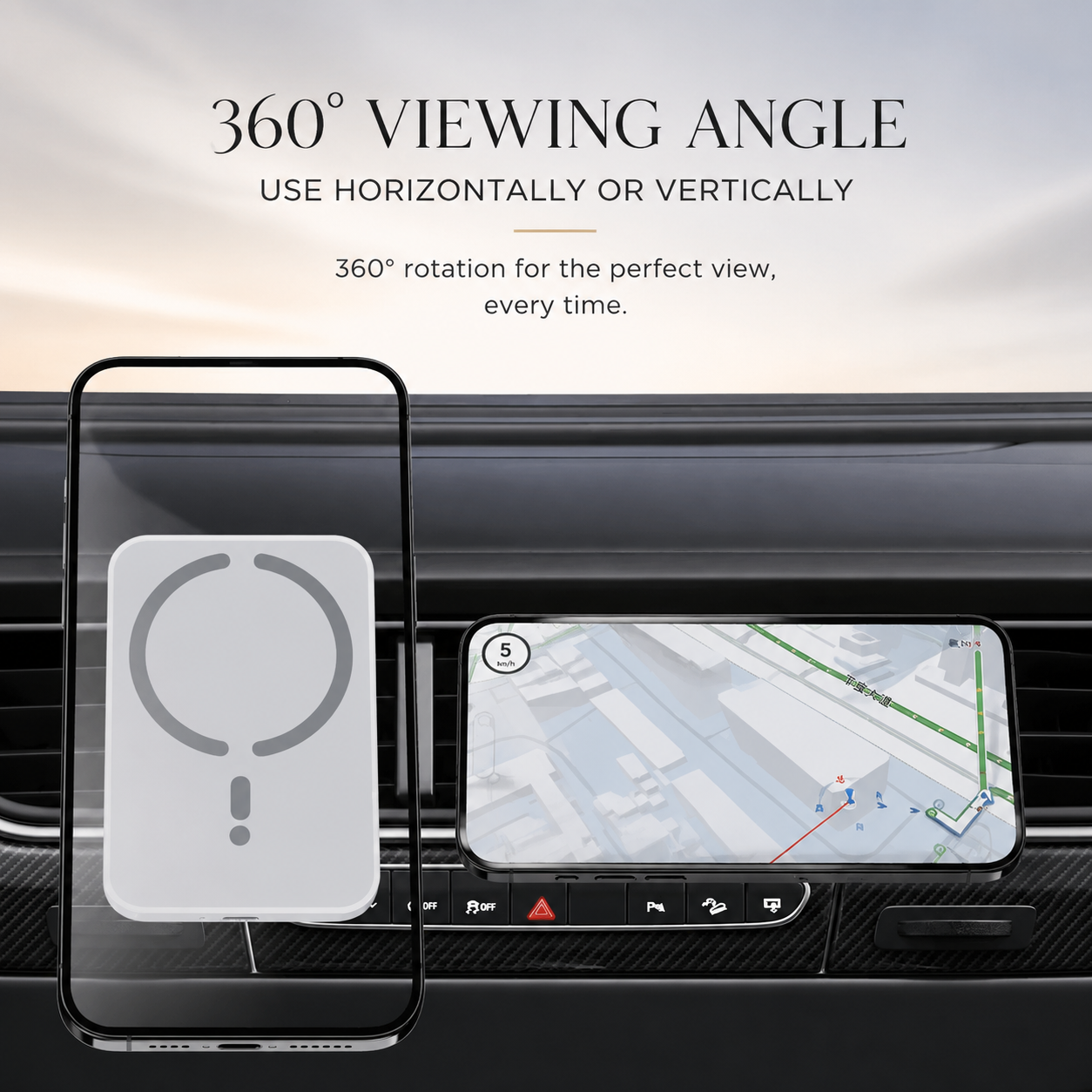 Premium Magnetic Car Wireless Charger Air Vent Phone Holder 100W Fast Charging MagSafe Compatible Wireless Charging Mount Stand Compatible with iPhone