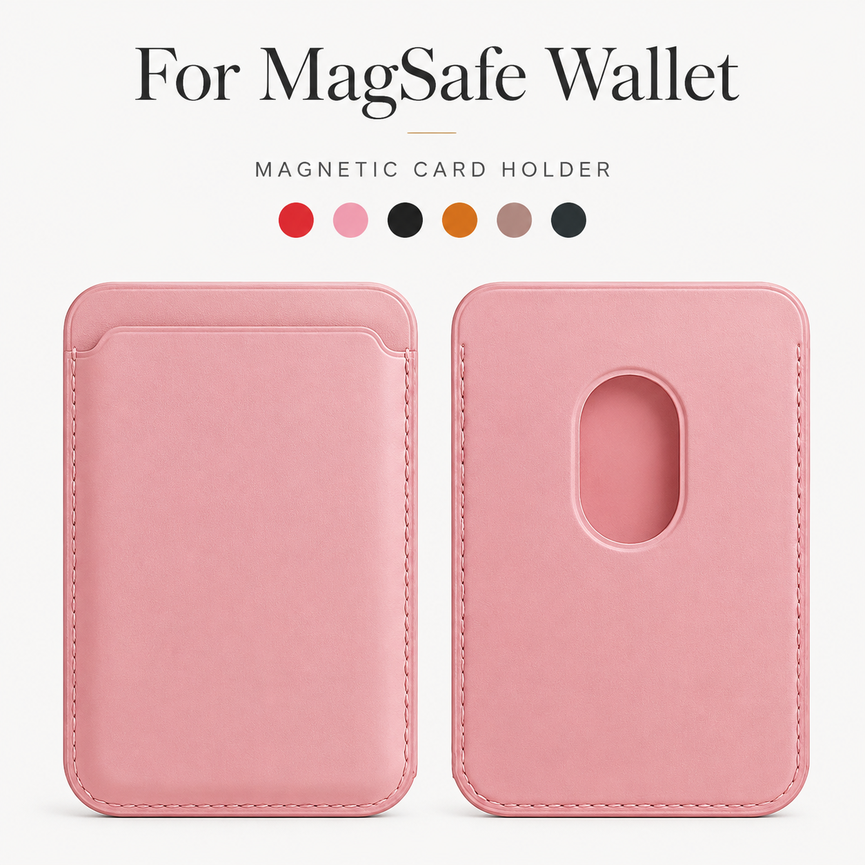 Premium Magnetic Leather Wallet for MagSafe Slim RFID Blocking Card Holder Strong Magnetic Wallet Anti-Scratch Leather Card Case Compatible with iPhone