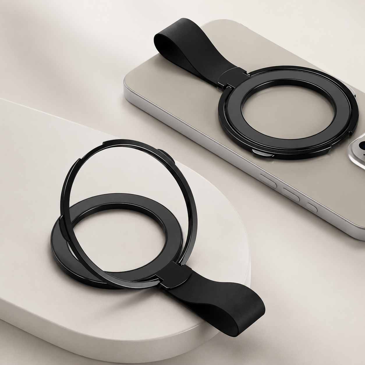Premium Magnetic Phone Grip Stand MagSafe Finger Ring Holder Hand Strap Kickstand Magnetic Phone Holder Car Mount Desk Stand Compatible with iPhone