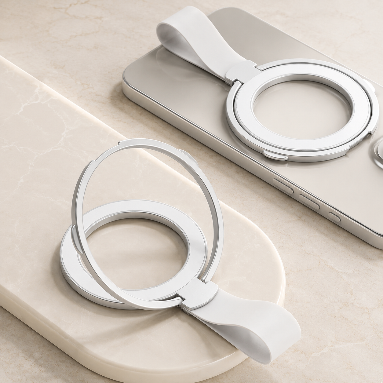 Premium Magnetic Phone Grip Stand MagSafe Finger Ring Holder Hand Strap Kickstand Magnetic Phone Holder Car Mount Desk Stand Compatible with iPhone