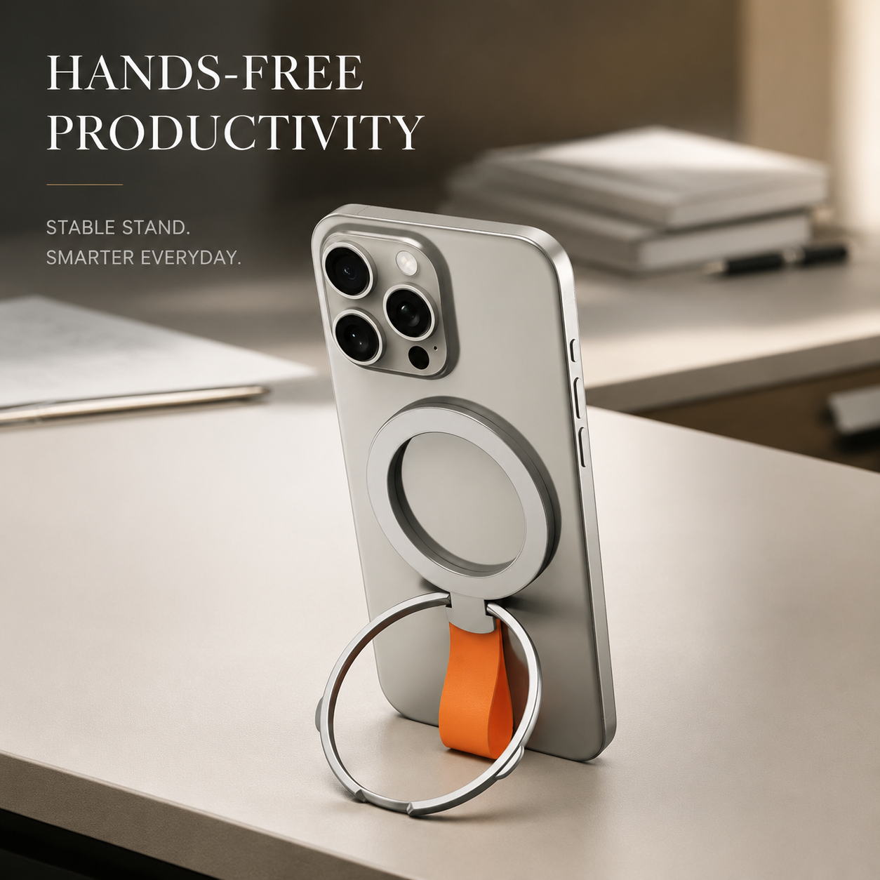 Premium Magnetic Phone Grip Stand MagSafe Finger Ring Holder Hand Strap Kickstand Magnetic Phone Holder Car Mount Desk Stand Compatible with iPhone